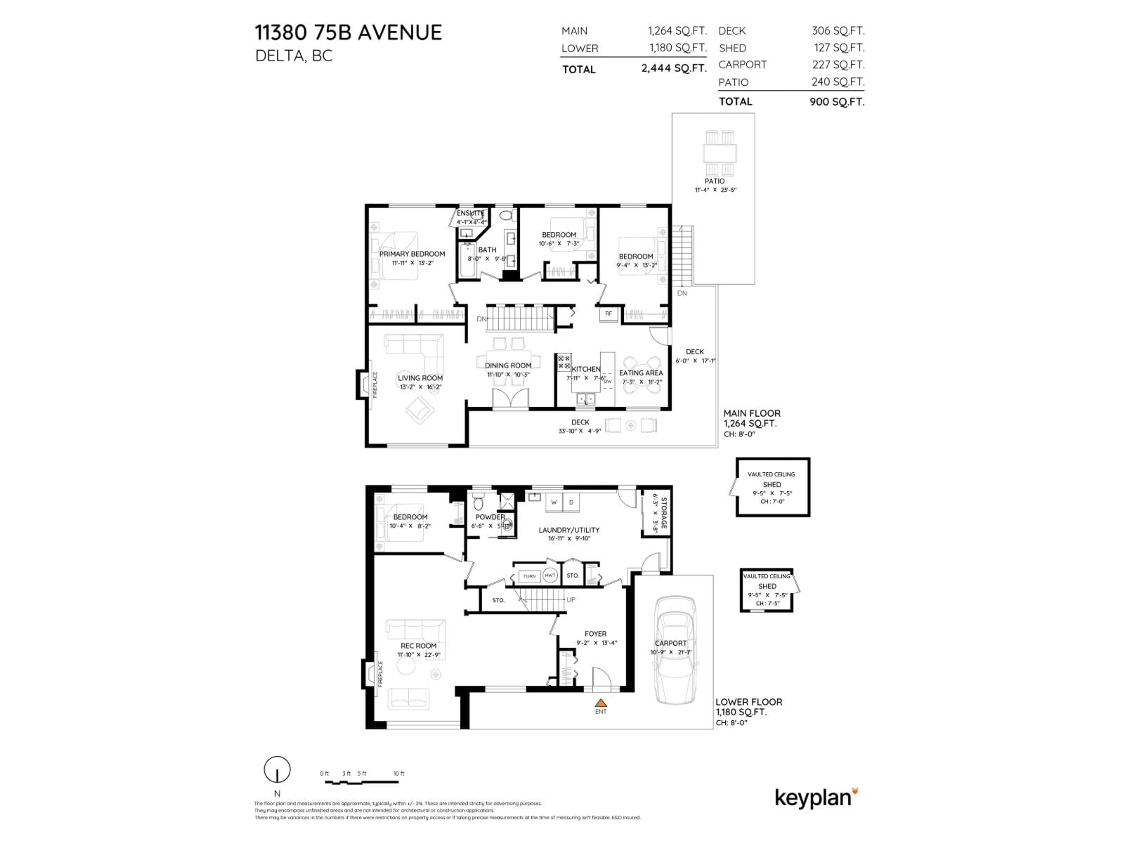 Floor plan for 11380 75B AVENUE, Delta British Columbia V4C1K3