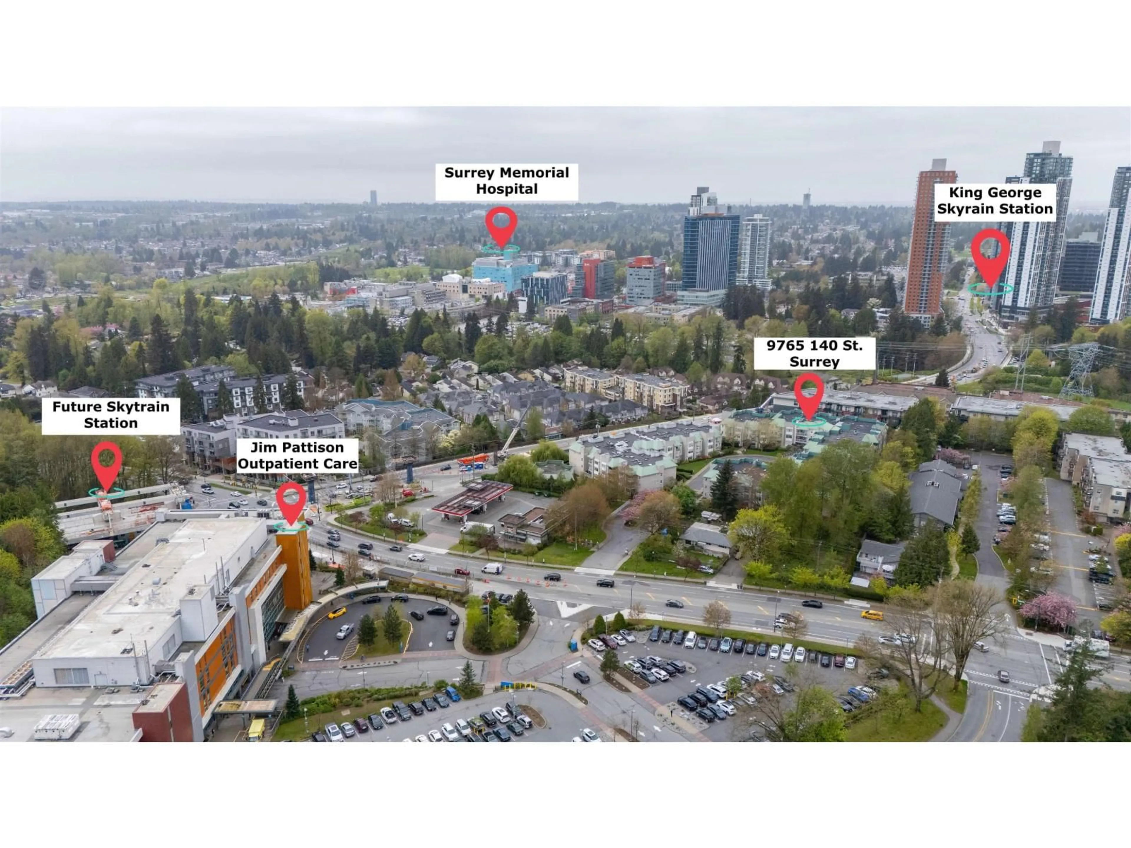A pic from outside/outdoor area/front of a property/back of a property/a pic from drone, city buildings view from balcony for 102 - 9765 140 STREET, Surrey British Columbia V3T5S5
