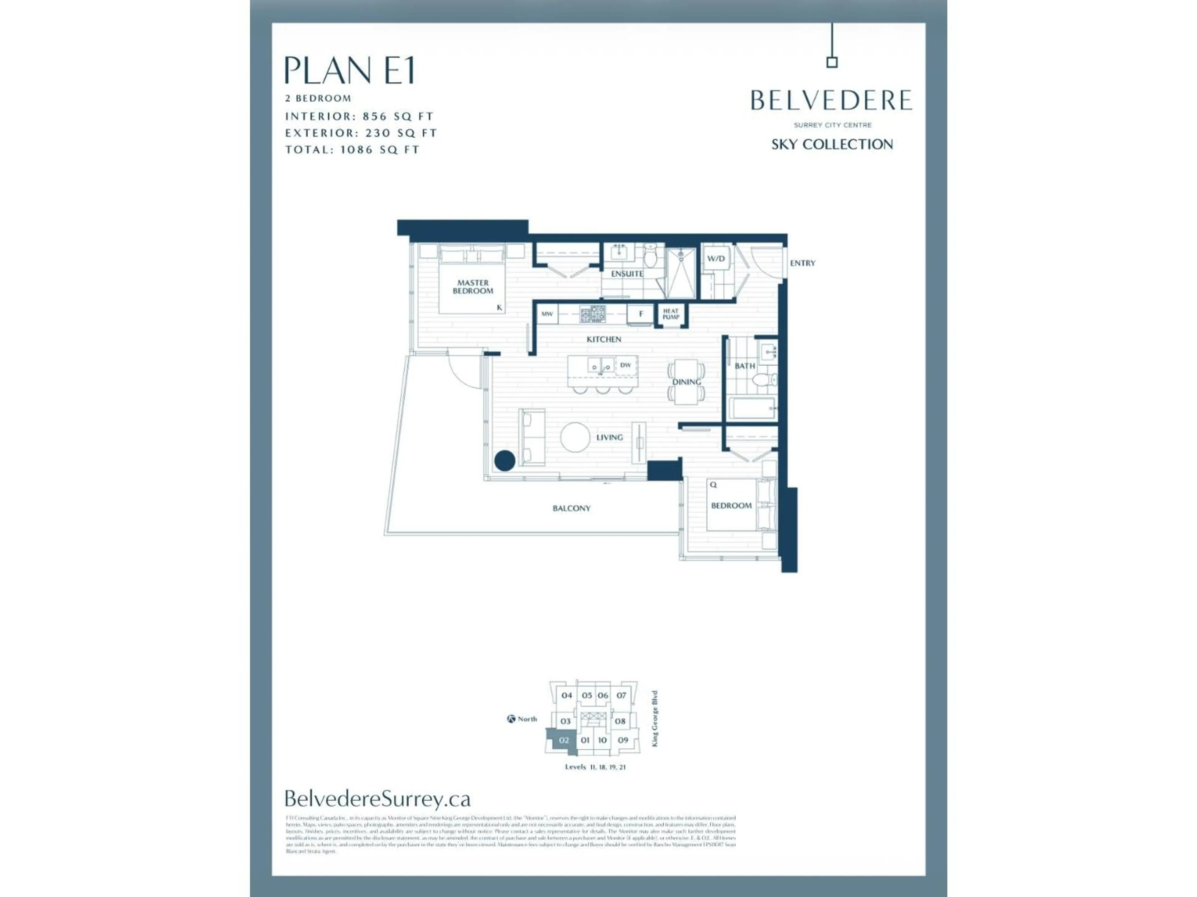 Floor plan for 1802 - 9675 KING GEORGE BOULEVARD, Surrey British Columbia V3T0T7