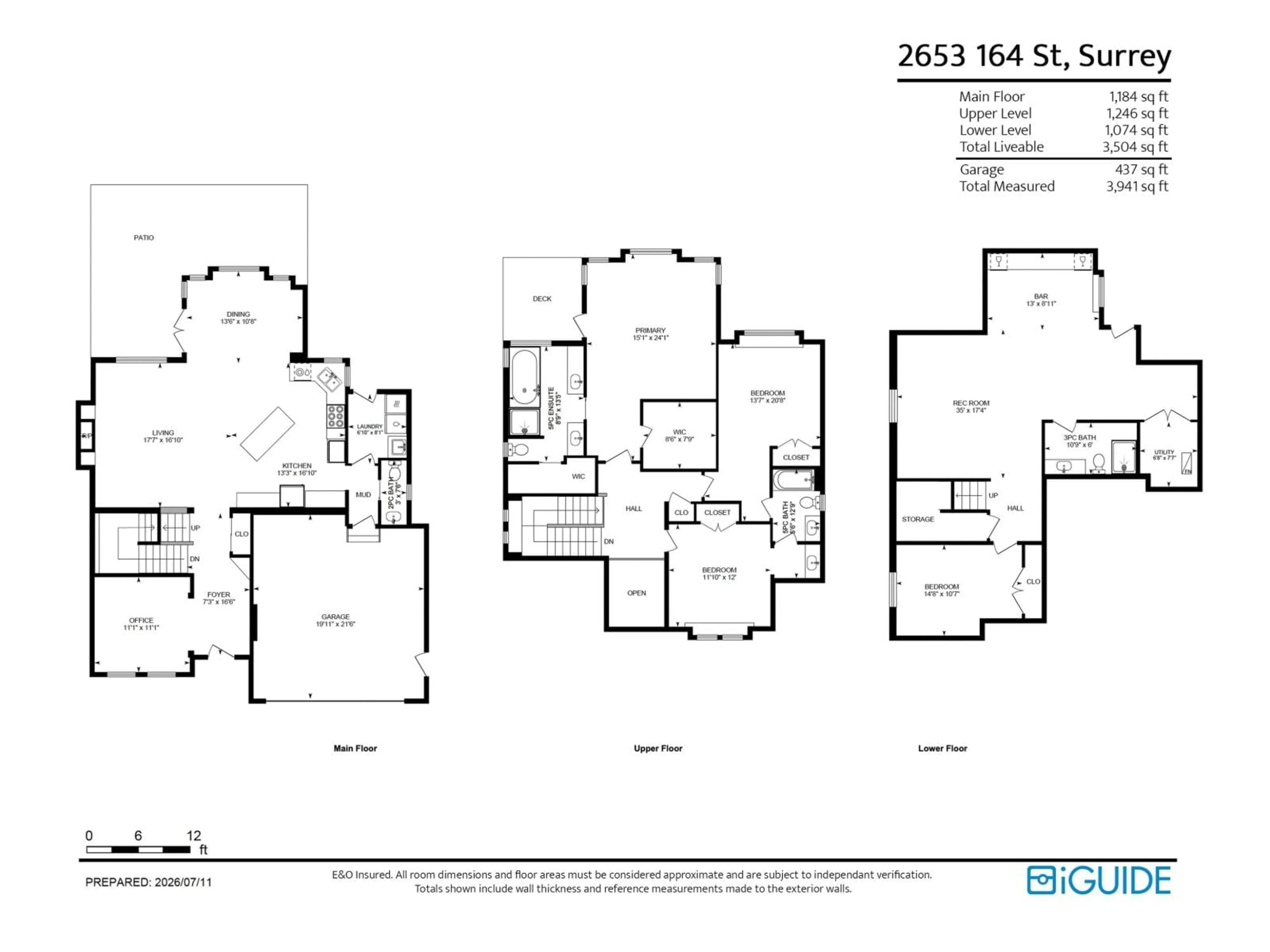 Floor plan for 2653 164 STREET, Surrey British Columbia V3Z0E2