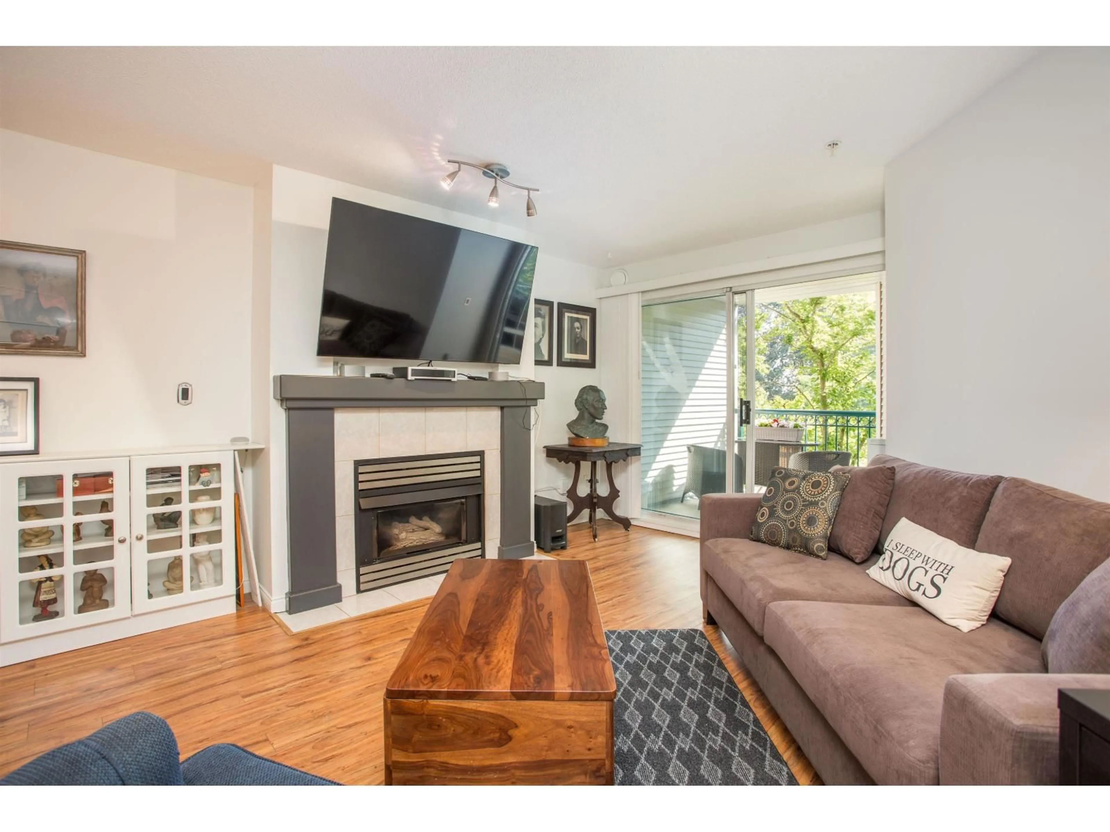 Living room with furniture, wood/laminate floor for 221 - 19528 FRASER HIGHWAY, Surrey British Columbia V3S8P4