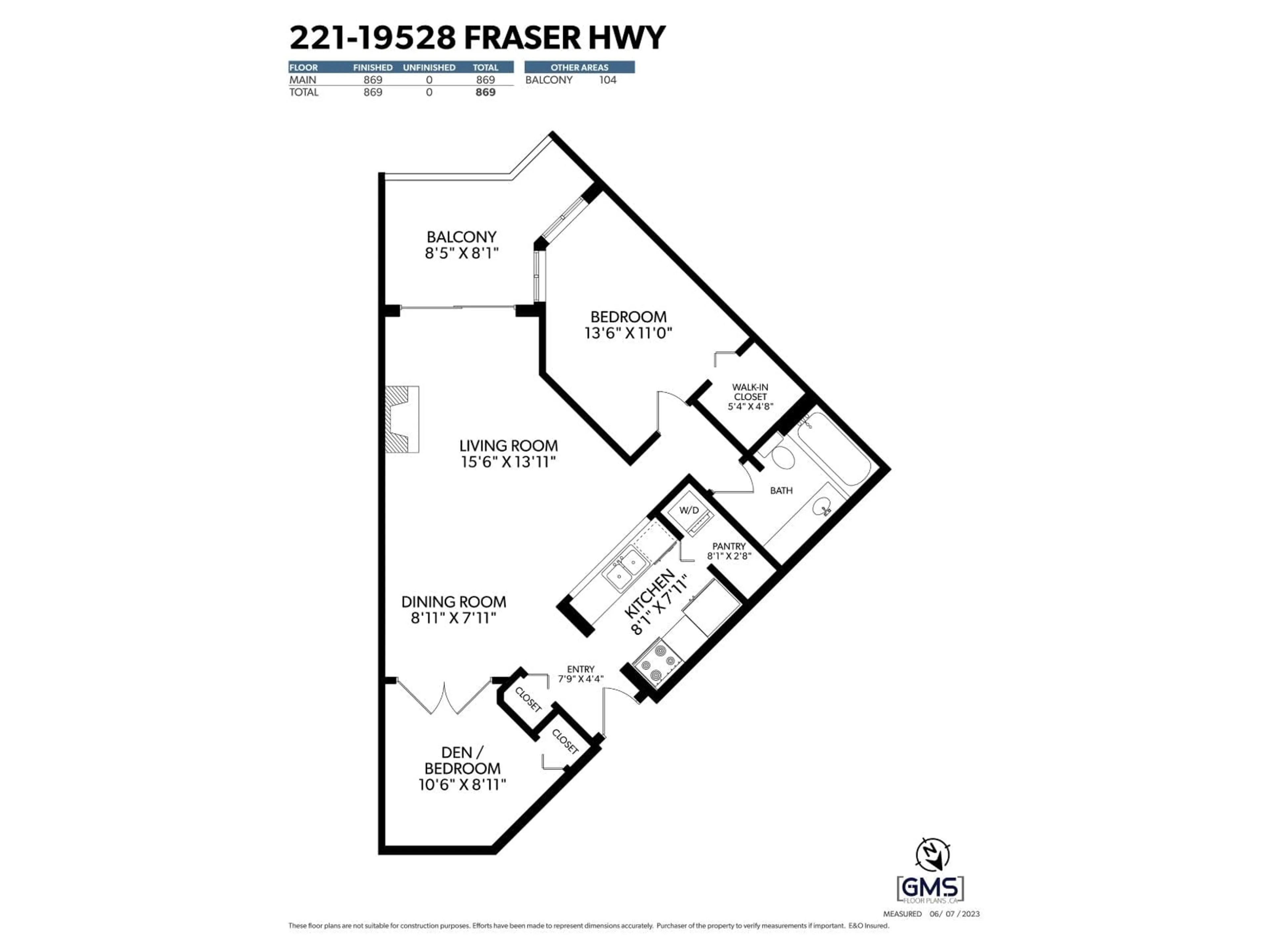 Floor plan for 221 - 19528 FRASER HIGHWAY, Surrey British Columbia V3S8P4