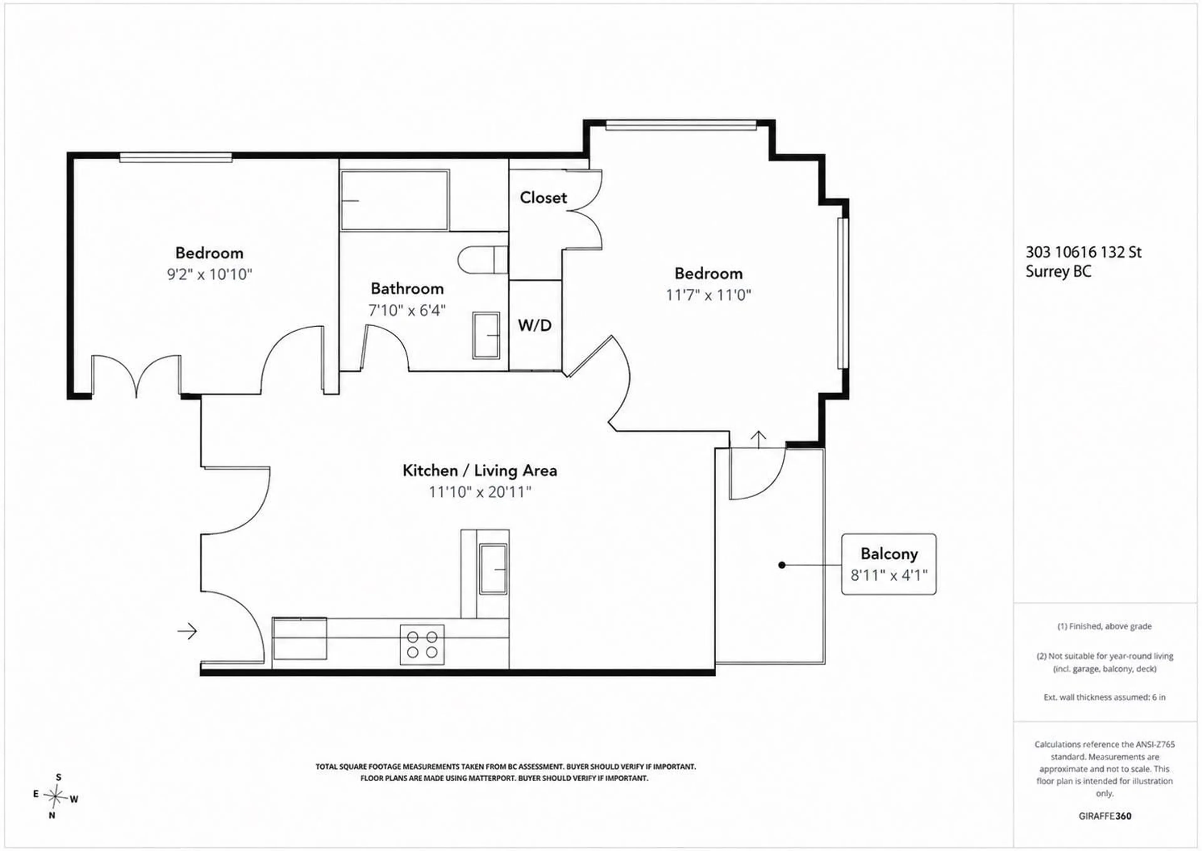 Floor plan for 303 - 10616 132 STREET, Surrey British Columbia V3T0T3
