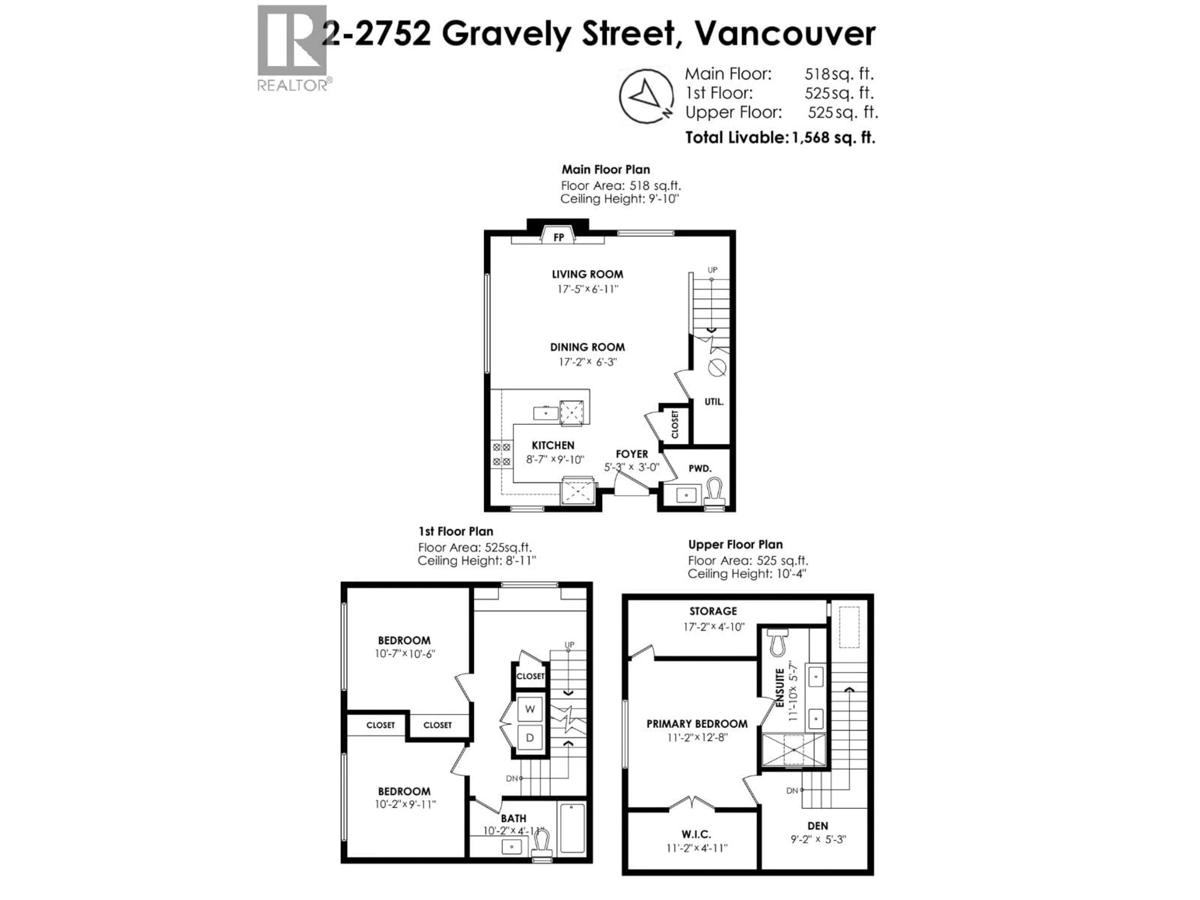 Floor plan for 2 - 2752 GRAVELEY STREET, Vancouver British Columbia V5K3J8