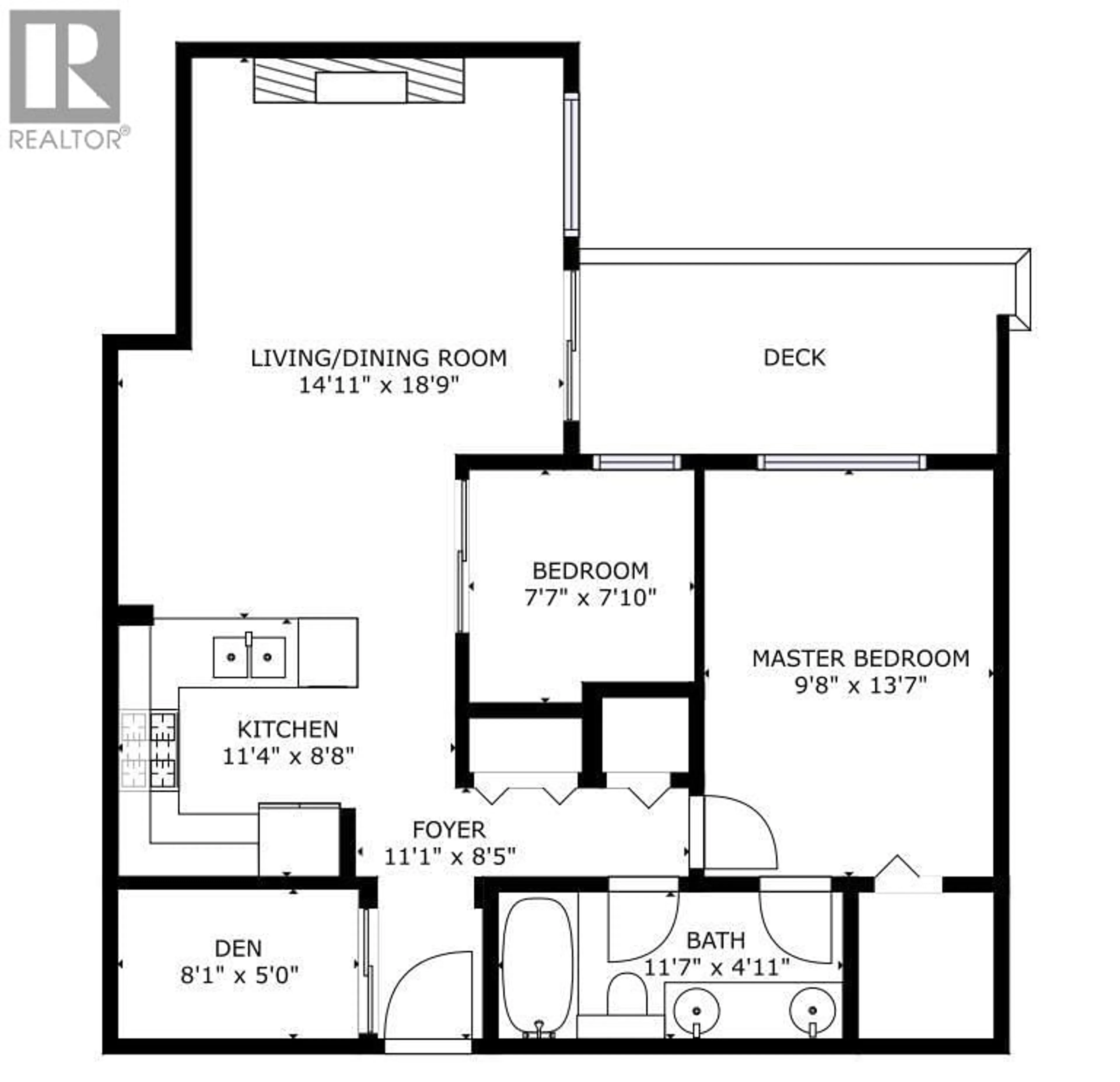 Floor plan for 2409 - 4625 VALLEY DRIVE, Vancouver British Columbia V6J5L7