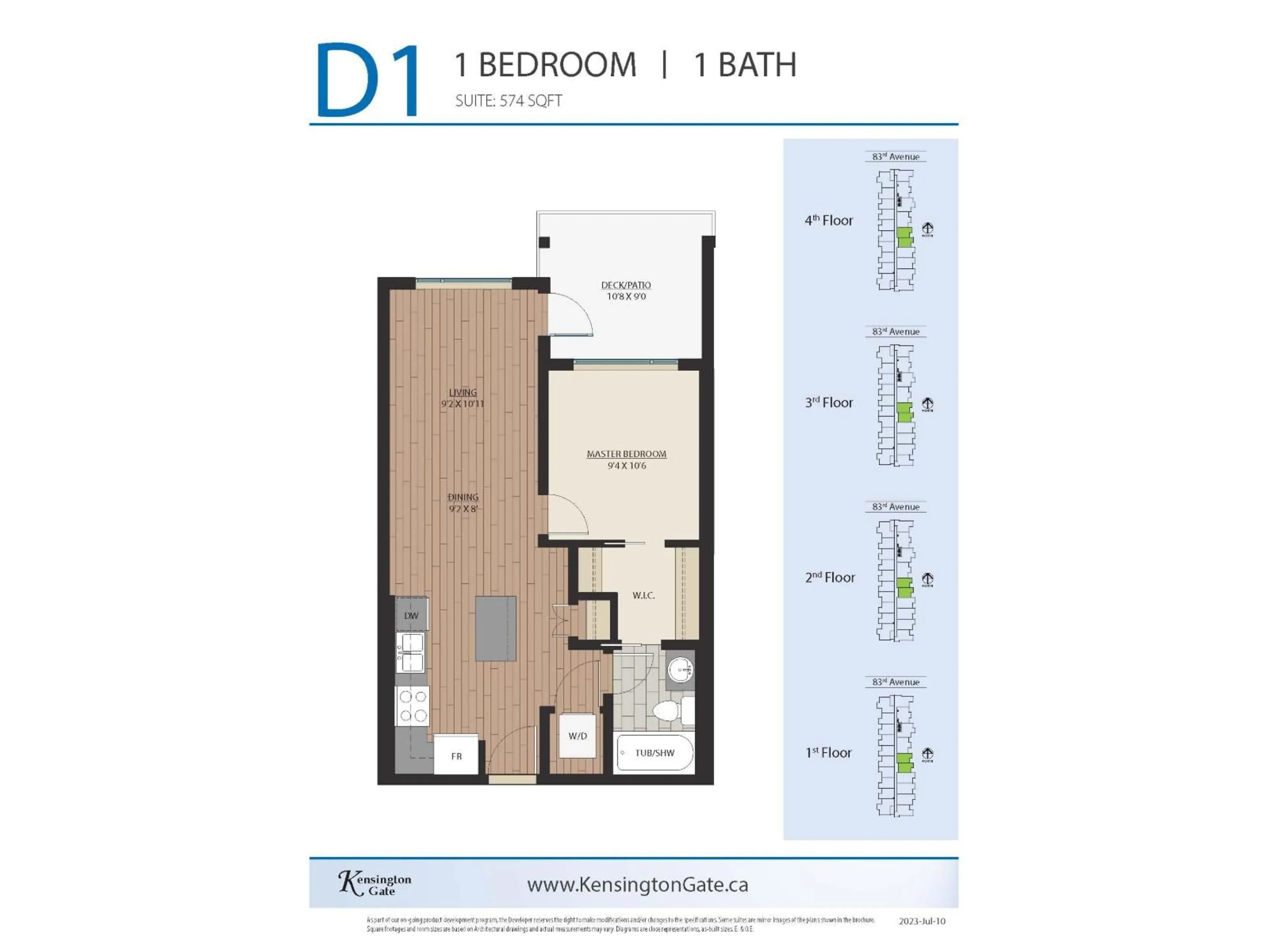 Floor plan for 103 - 20926 83 AVENUE AVENUE, Langley British Columbia V2Y3Y9
