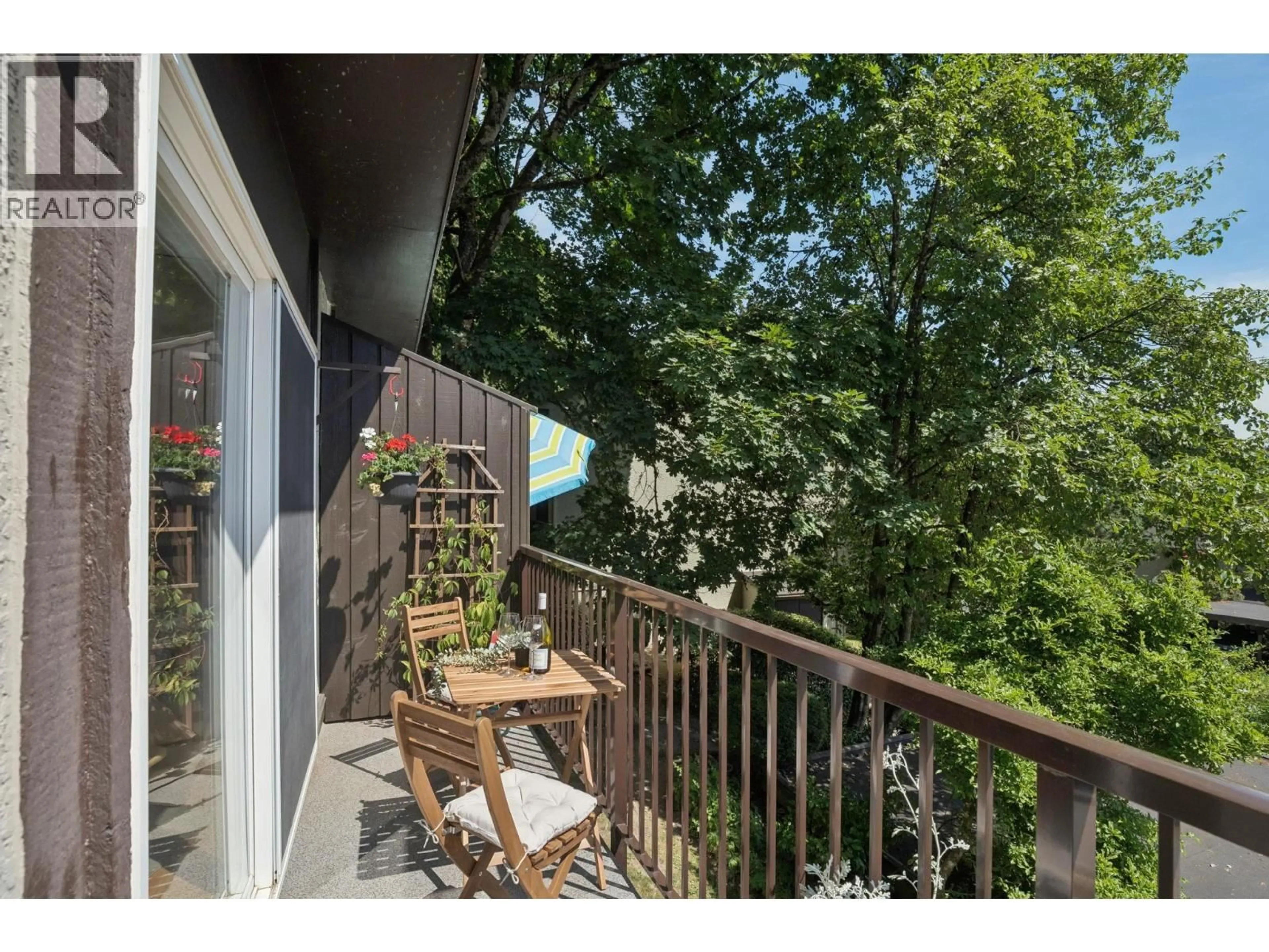 Balcony in the apartment, forest/trees view for 539 IOCO ROAD, Port Moody British Columbia V3H2W3