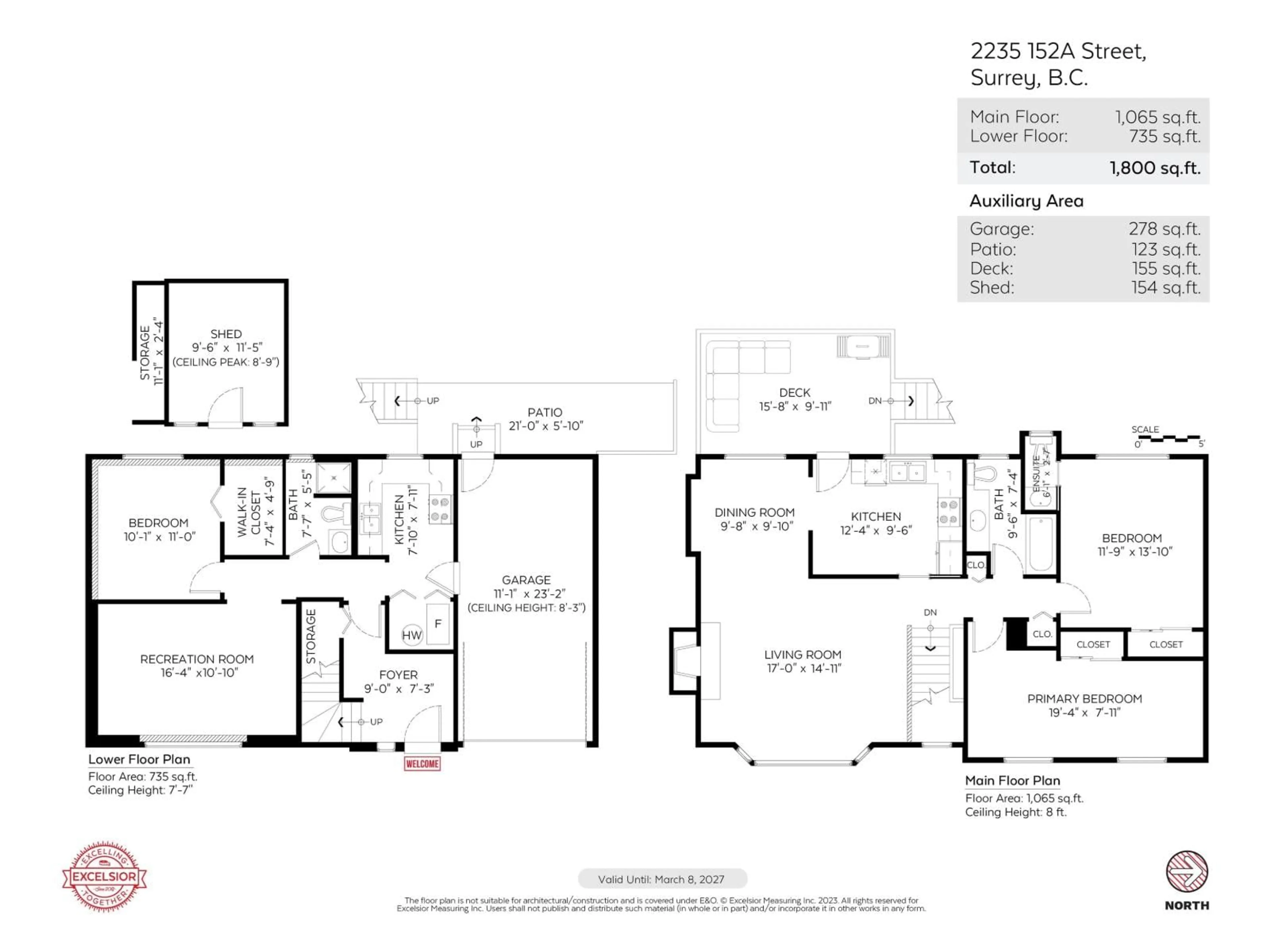 Floor plan for 2235 152A STREET, Surrey British Columbia V4A4P9