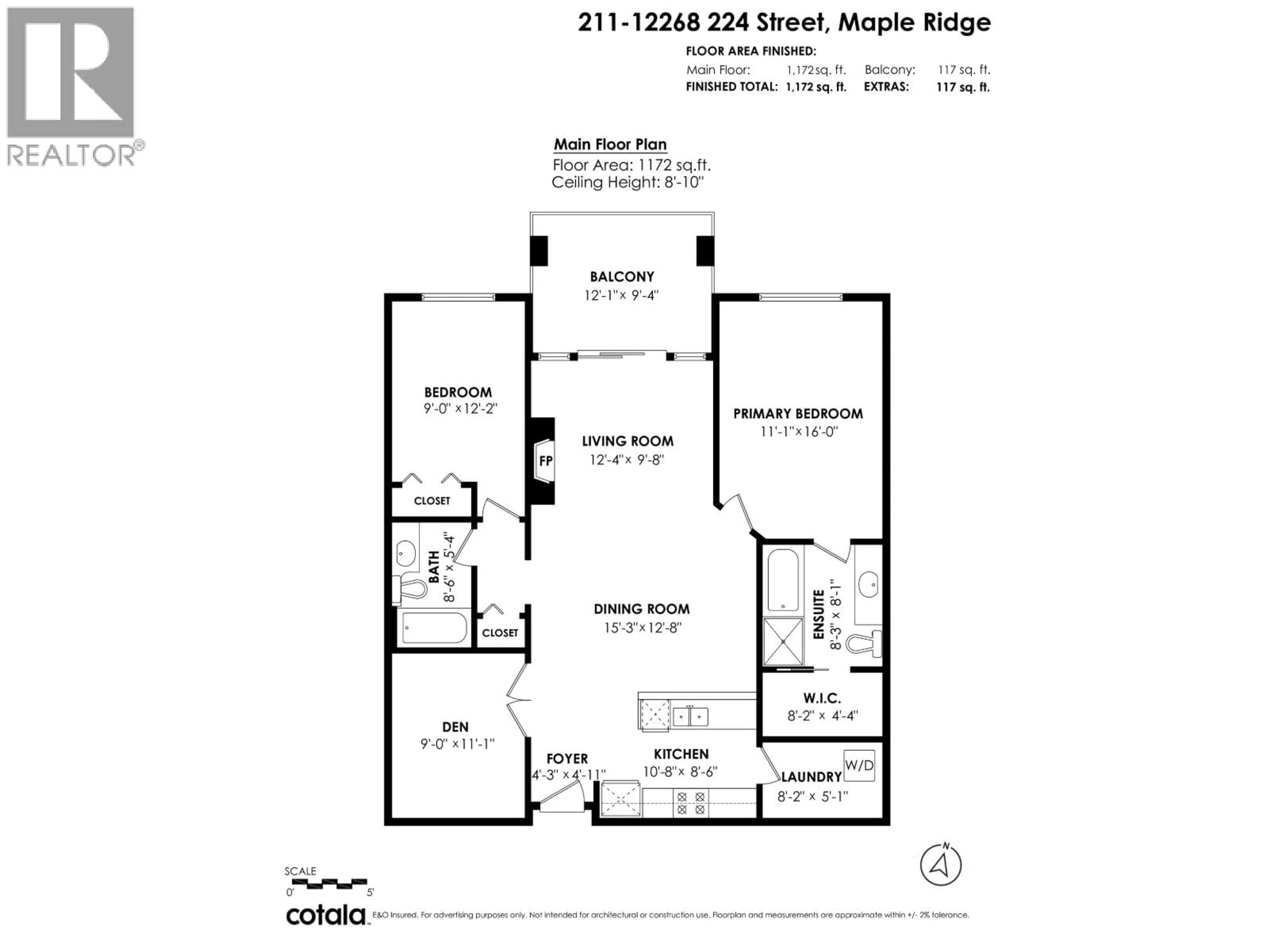 Floor plan for 211 - 12268 224 STREET, Maple Ridge British Columbia V2X6B8