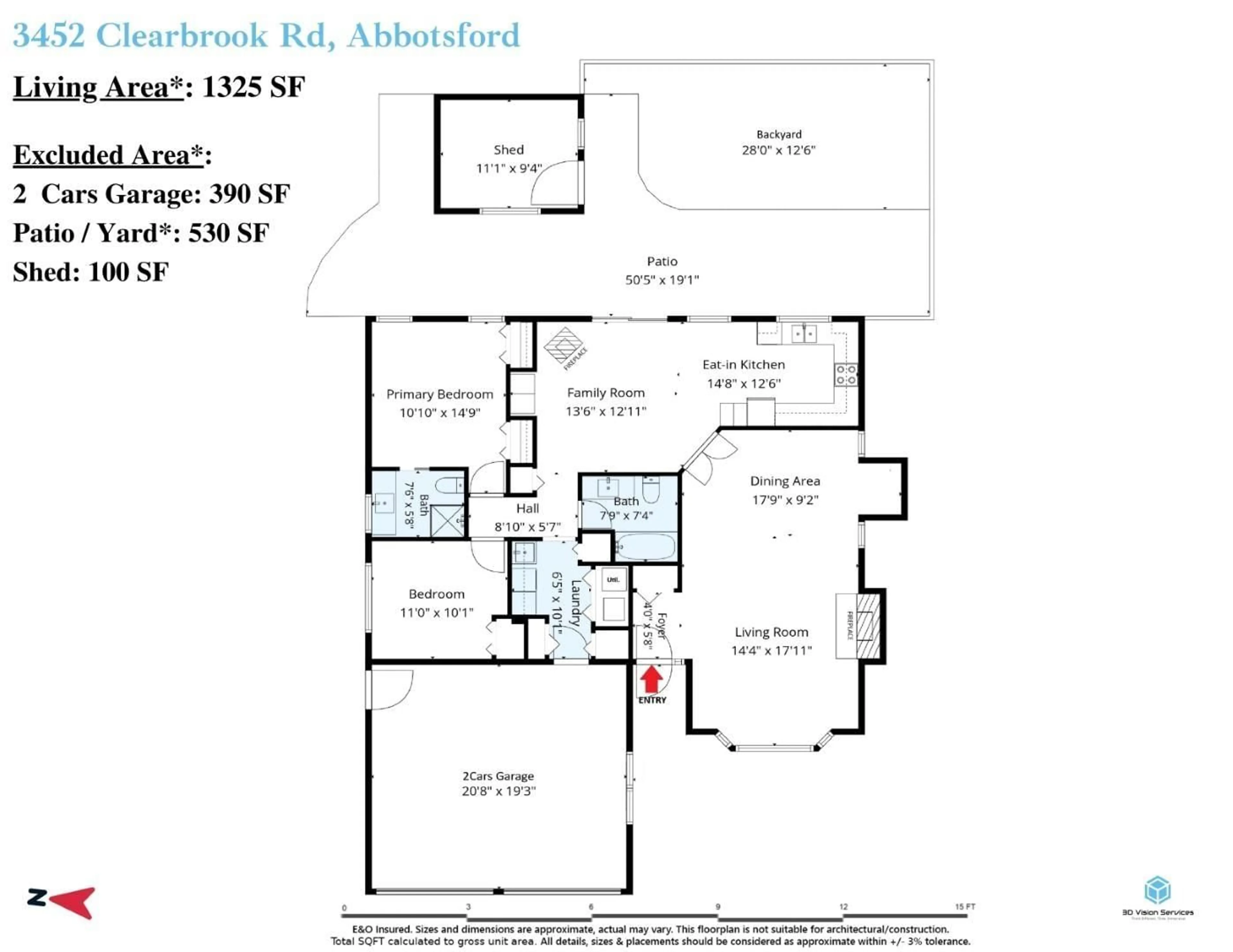 Floor plan for 3452 CLEARBROOK ROAD, Abbotsford British Columbia V2T5C1