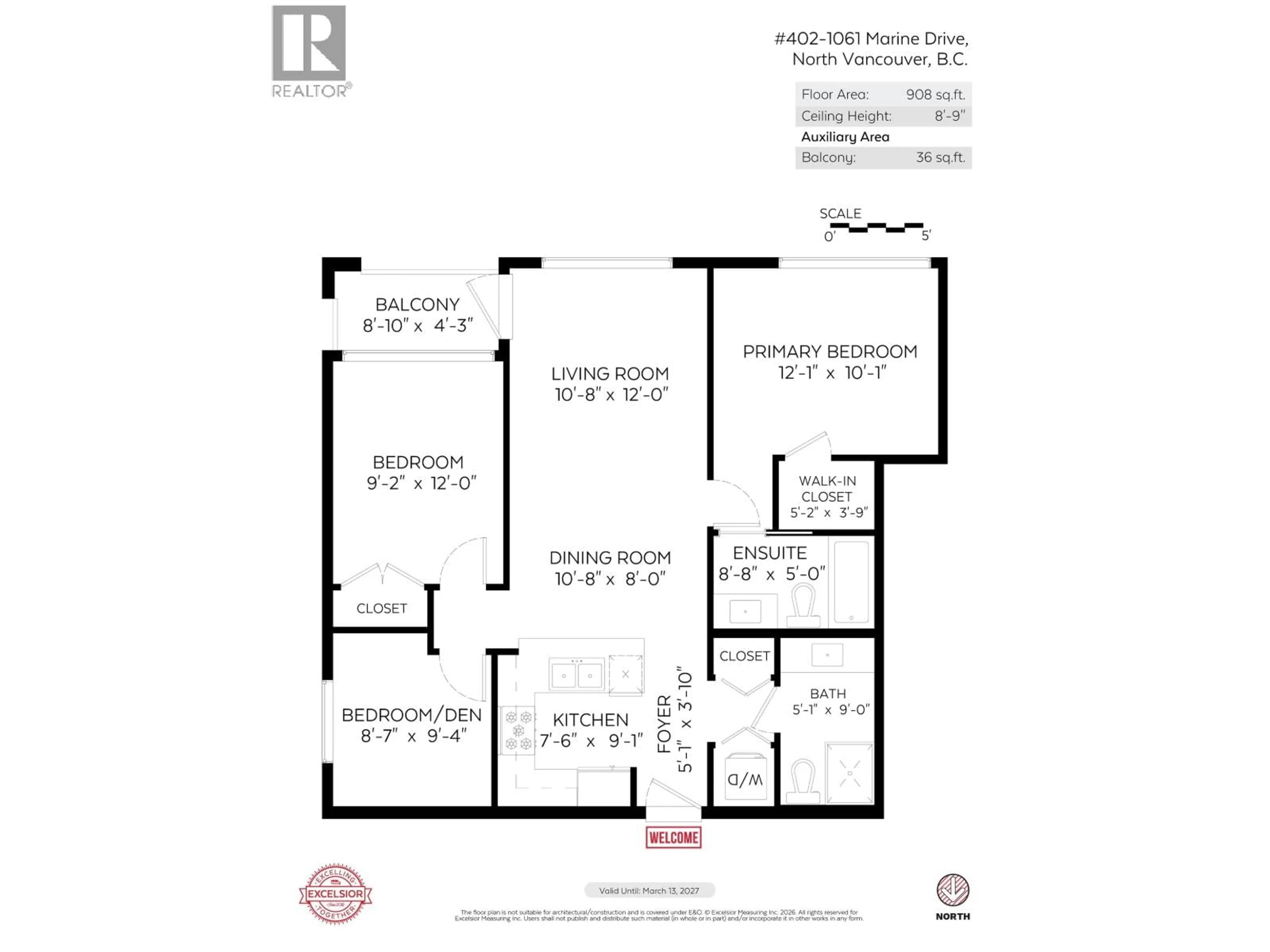 Floor plan for 402 - 1061 MARINE DRIVE, North Vancouver British Columbia V7P1S6