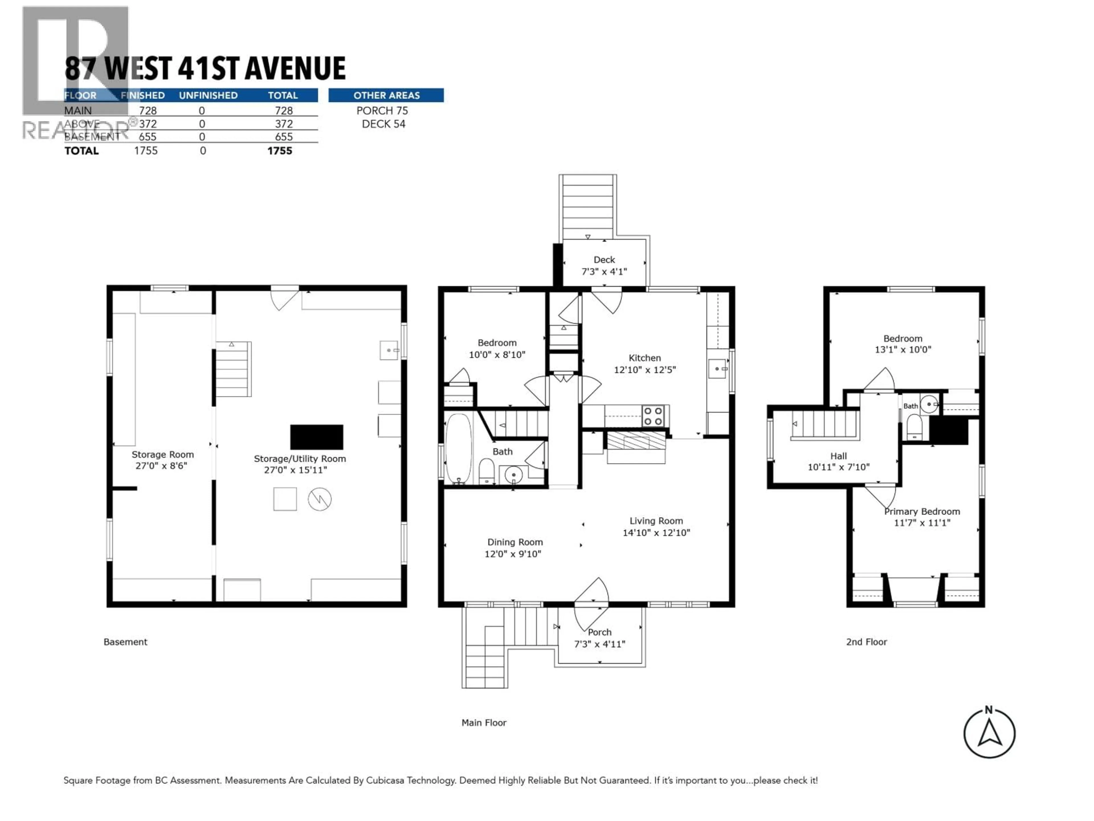 Floor plan for 87 41ST AVENUE, Vancouver British Columbia V5Y2R8