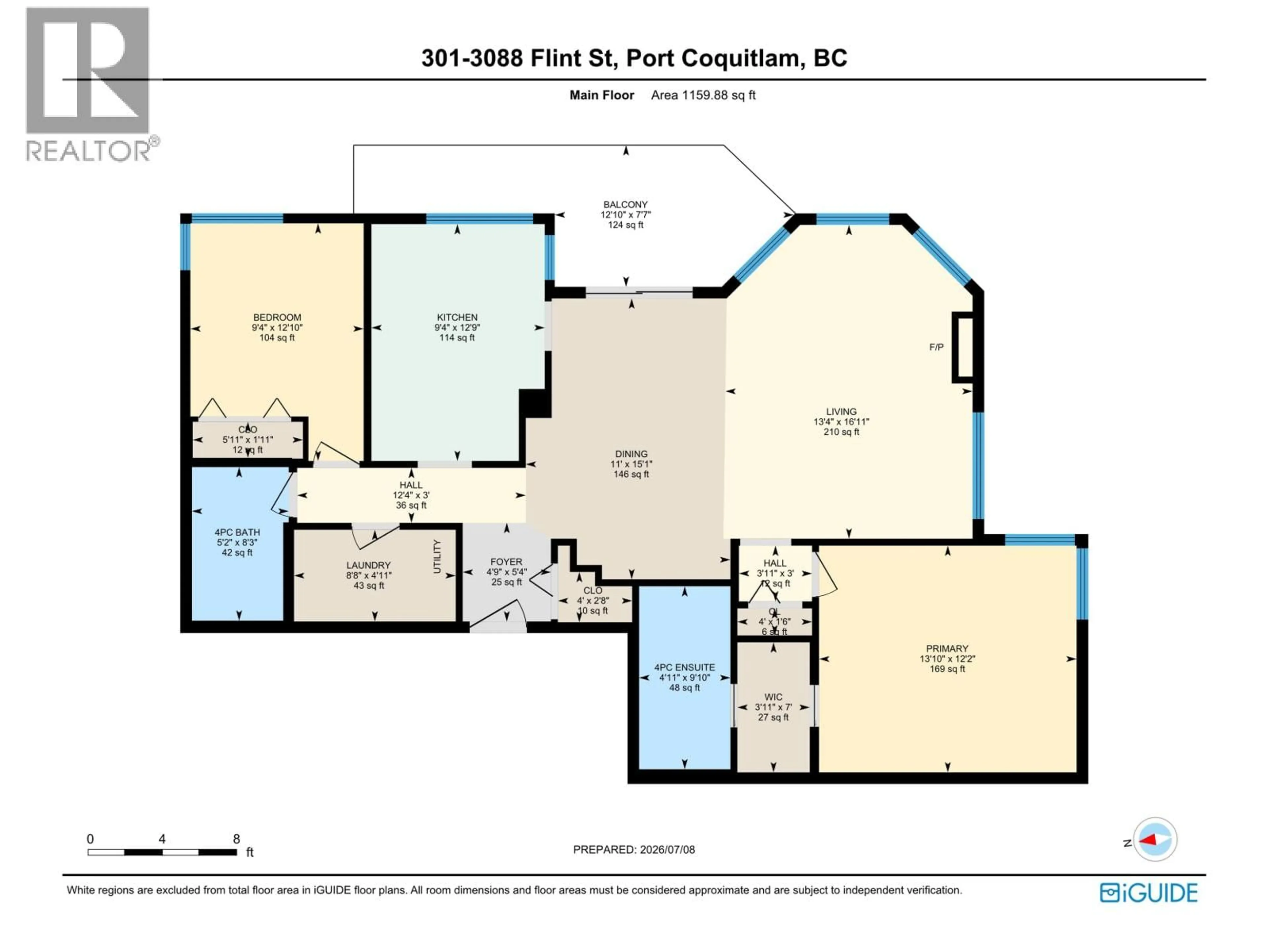 Floor plan for 301 - 3088 FLINT STREET, Port Coquitlam British Columbia V3B4H5