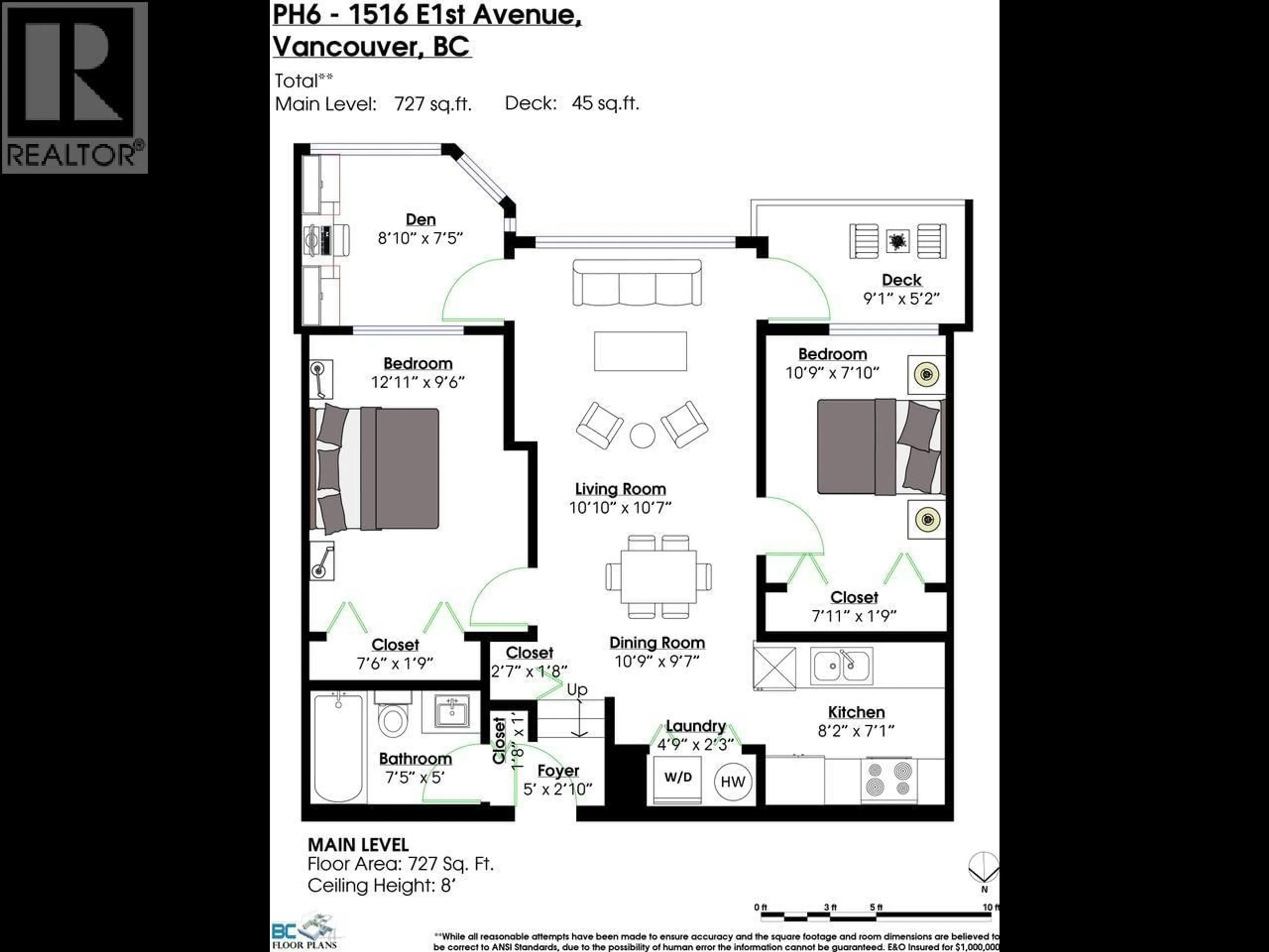 Floor plan for PH6 - 1516 1ST AVENUE, Vancouver British Columbia V5N1A5