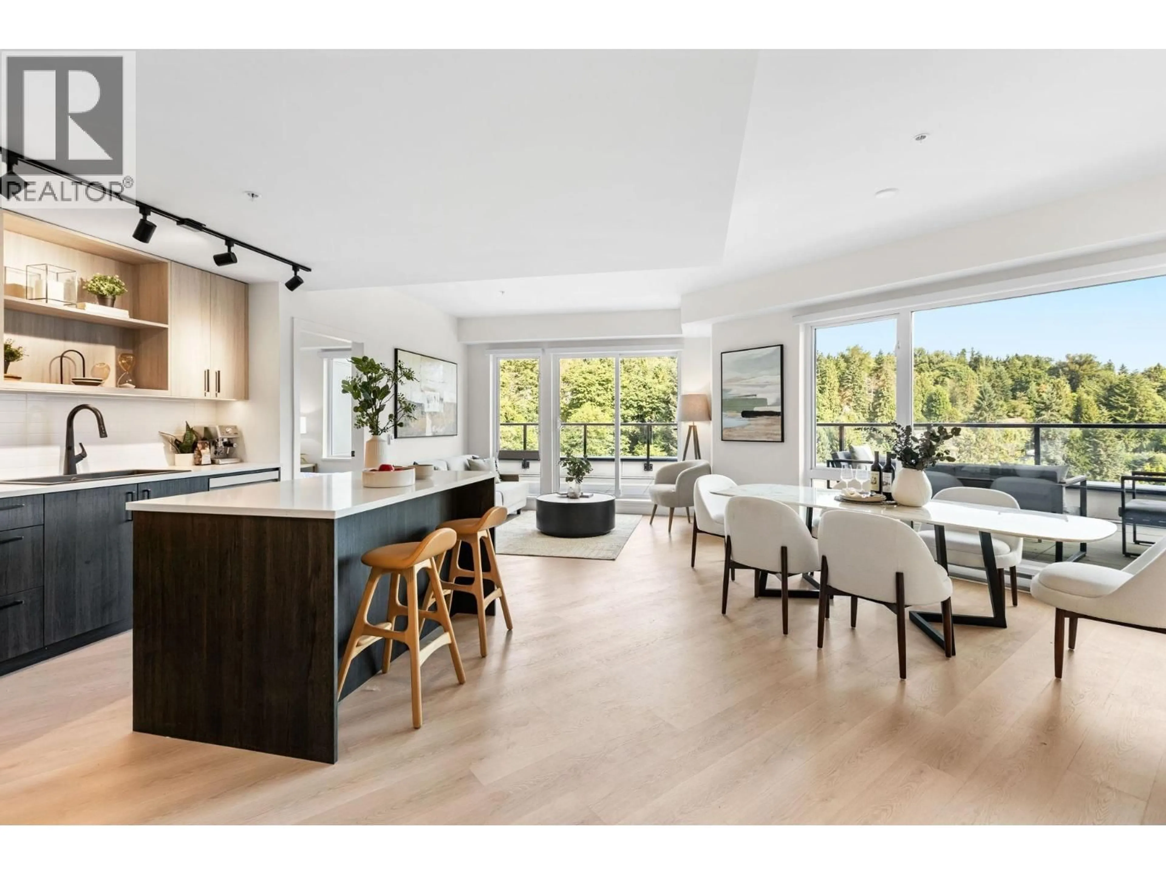 Open concept kitchen, wood/laminate floor for PH604 - 1100 CLARKE ROAD, Port Moody British Columbia V3H0N3