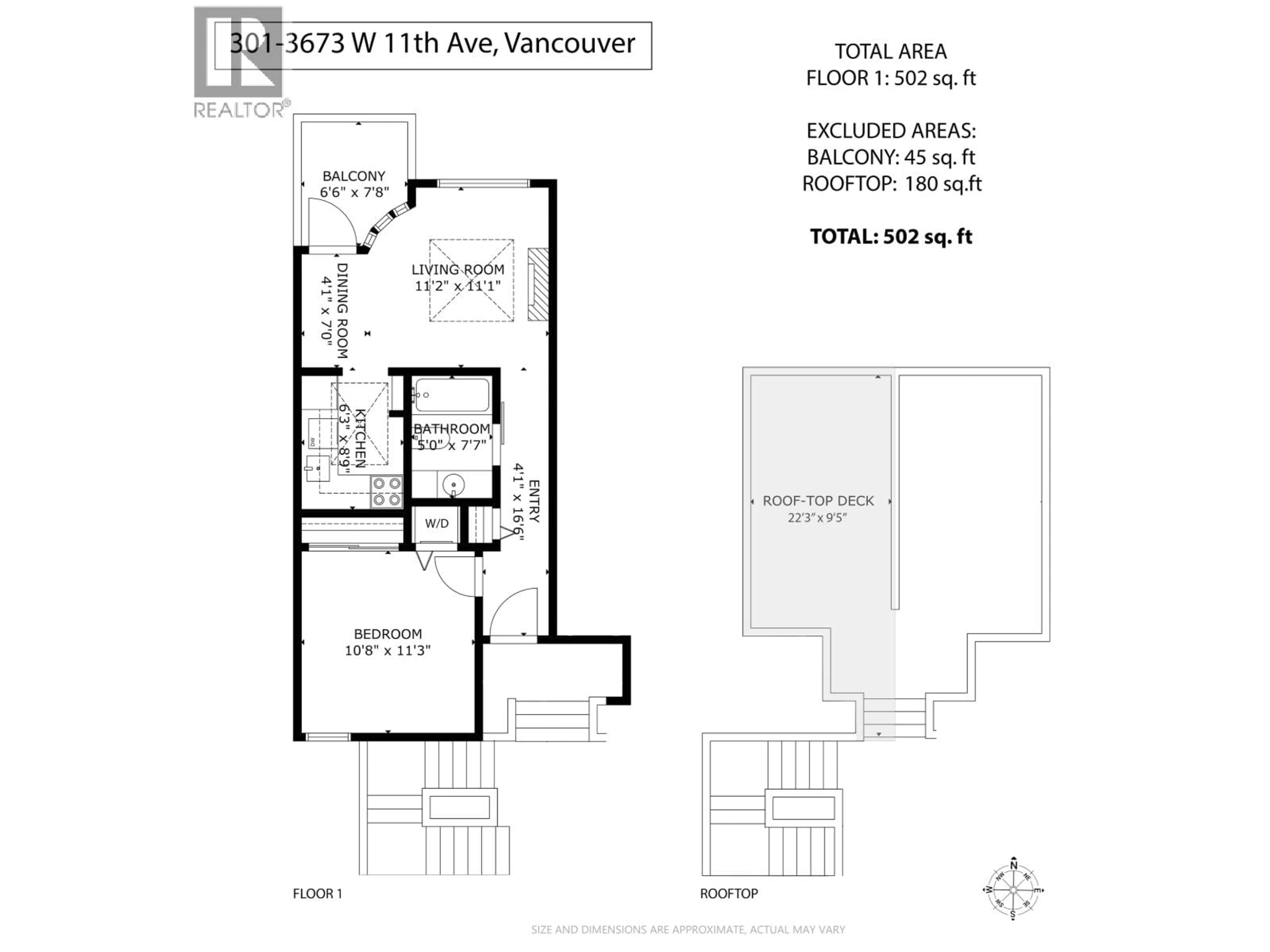 Floor plan for 301 - 3673 11TH AVENUE, Vancouver British Columbia V6R2K4