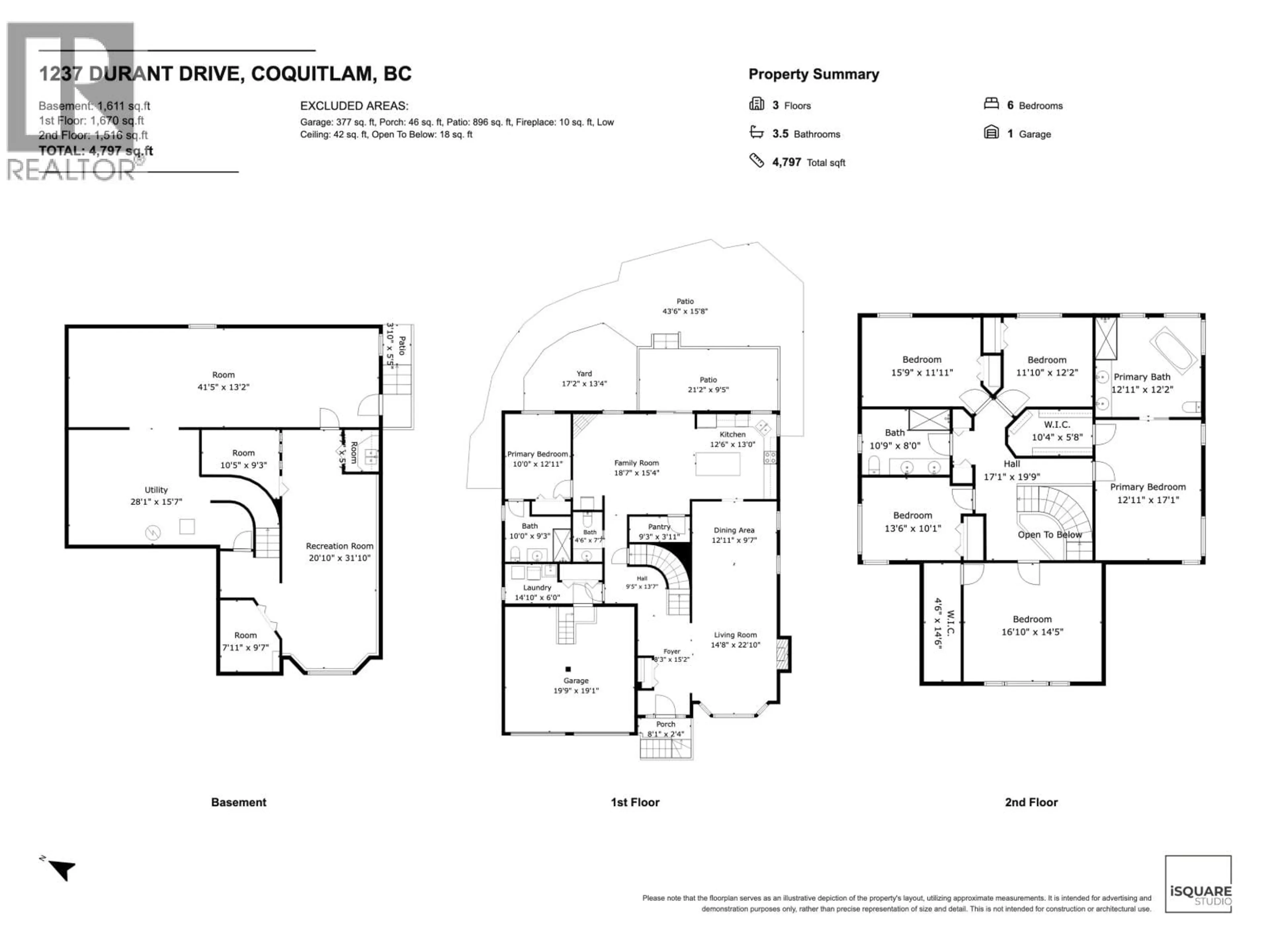 Floor plan for 1237 DURANT DRIVE, Coquitlam British Columbia V3B6Y4
