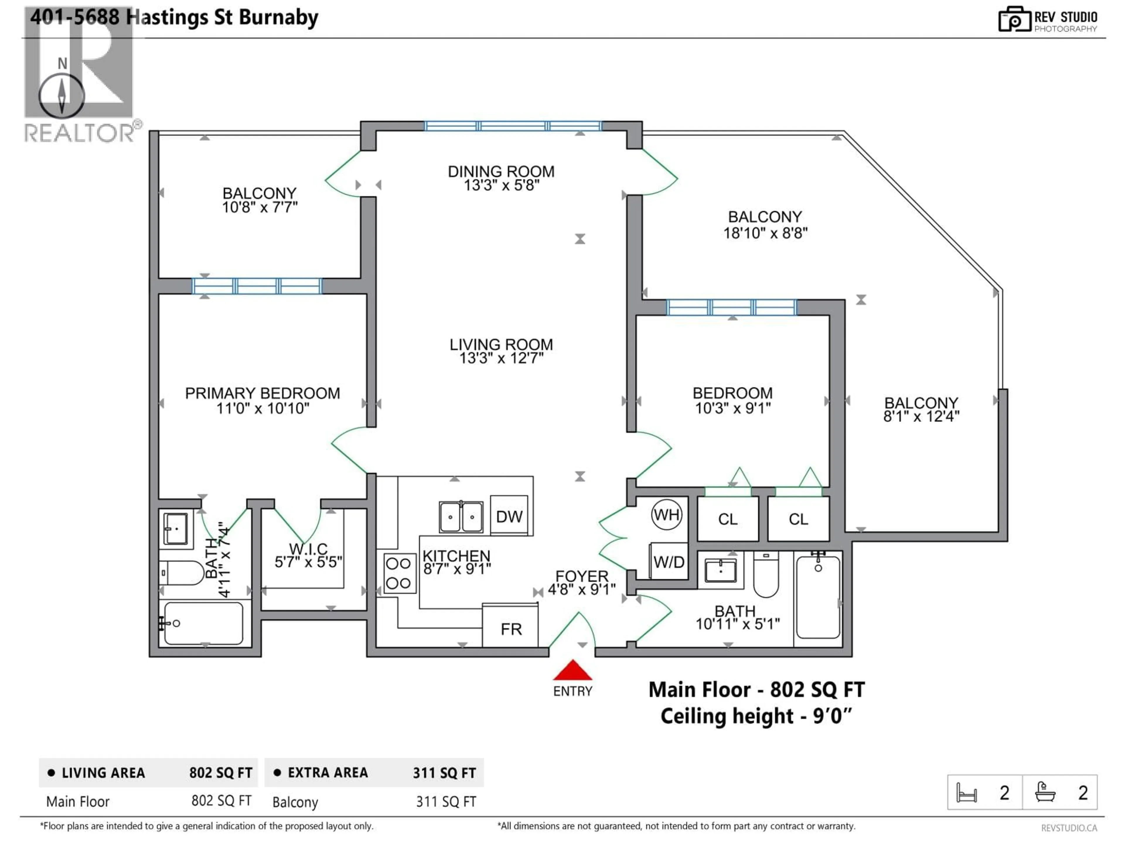 Floor plan for 401 - 5688 HASTINGS STREET, Burnaby British Columbia V5B1R4
