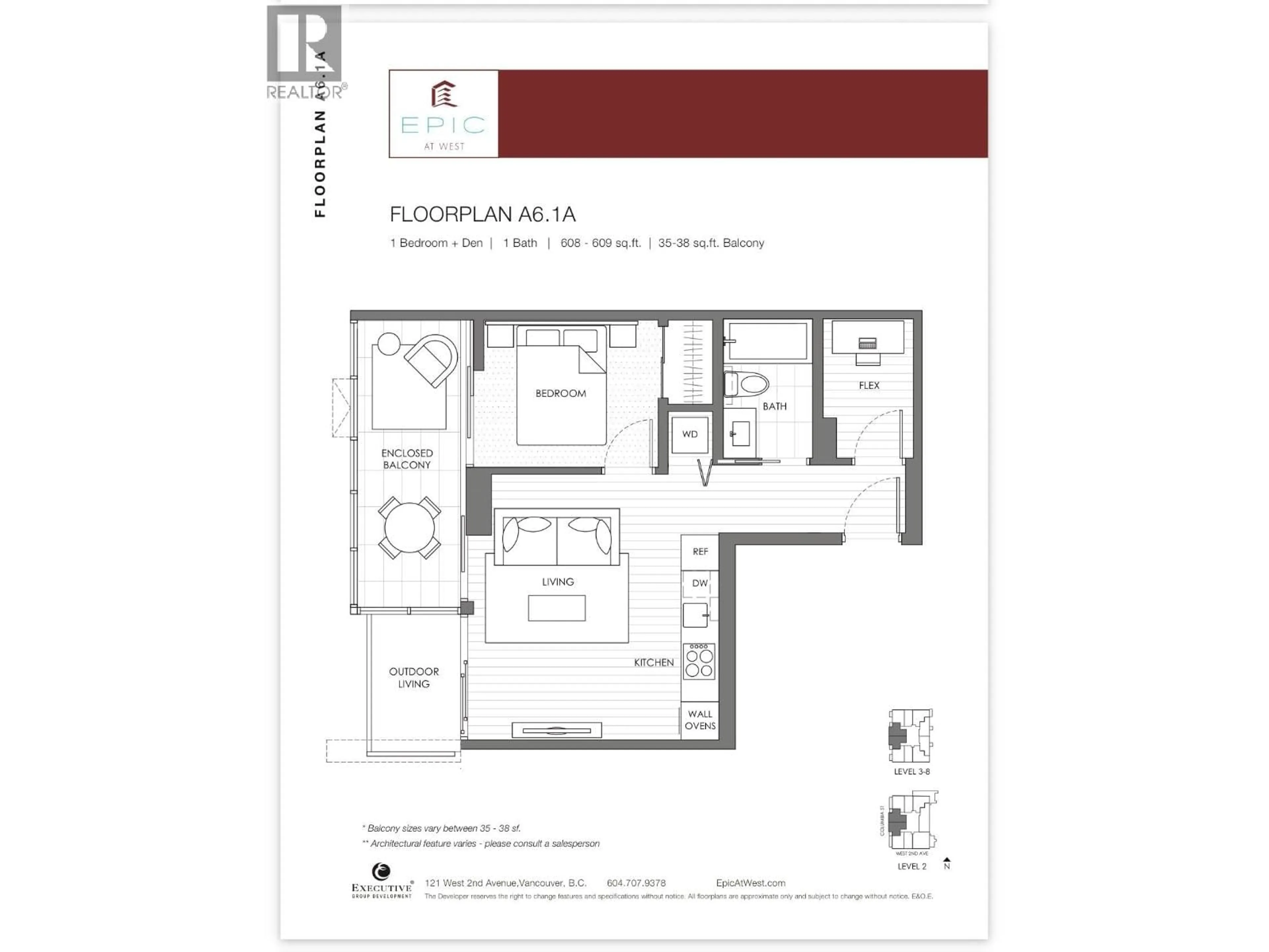 Floor plan for 210 - 1788 COLUMBIA STREET, Vancouver British Columbia V5Y0L7