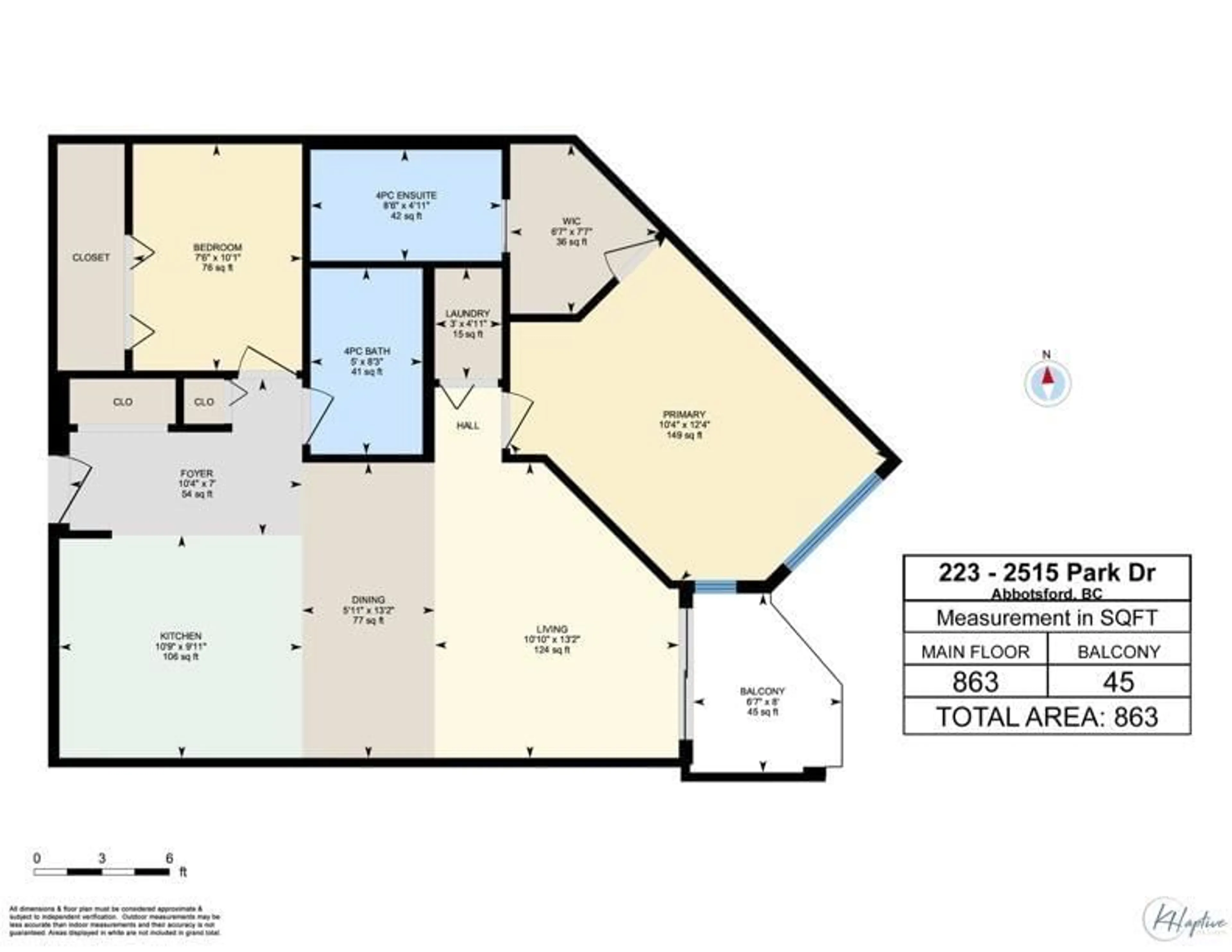 Floor plan for 223 - 2515 PARK DRIVE, Abbotsford British Columbia V2S0B2