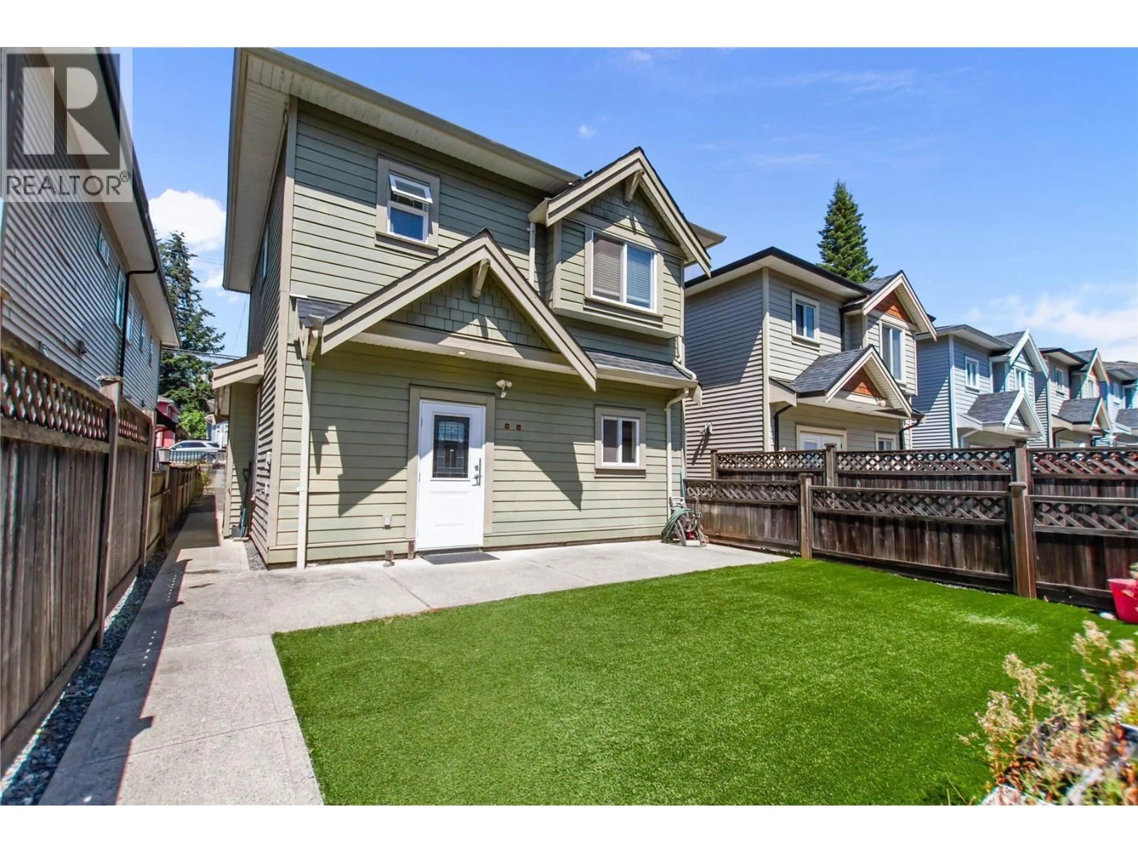 Home with vinyl exterior material, street for 7240 STRIDE AVENUE, Burnaby British Columbia V3N1T9