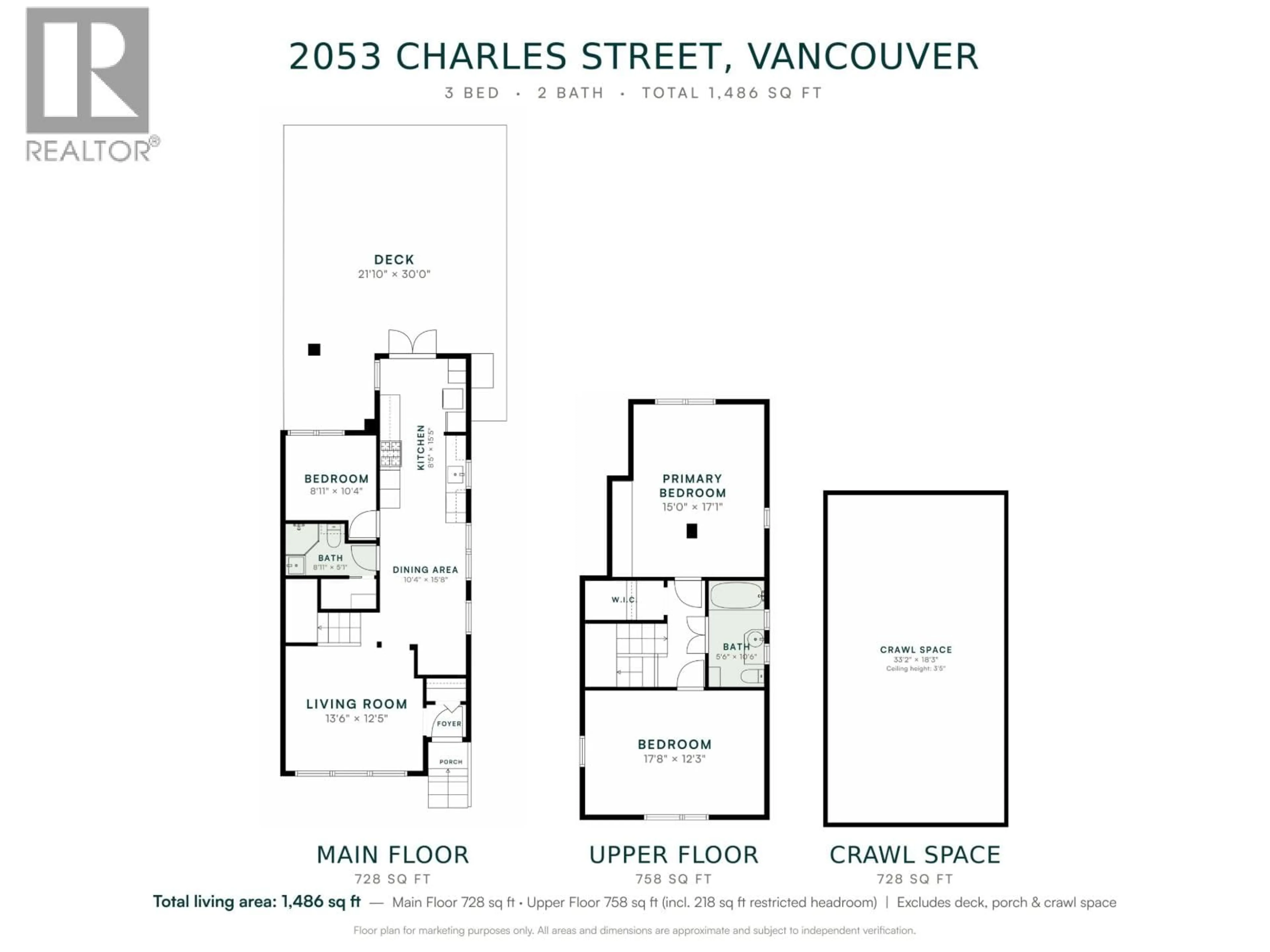 Floor plan for 2053 CHARLES STREET, Vancouver British Columbia V5L2V1