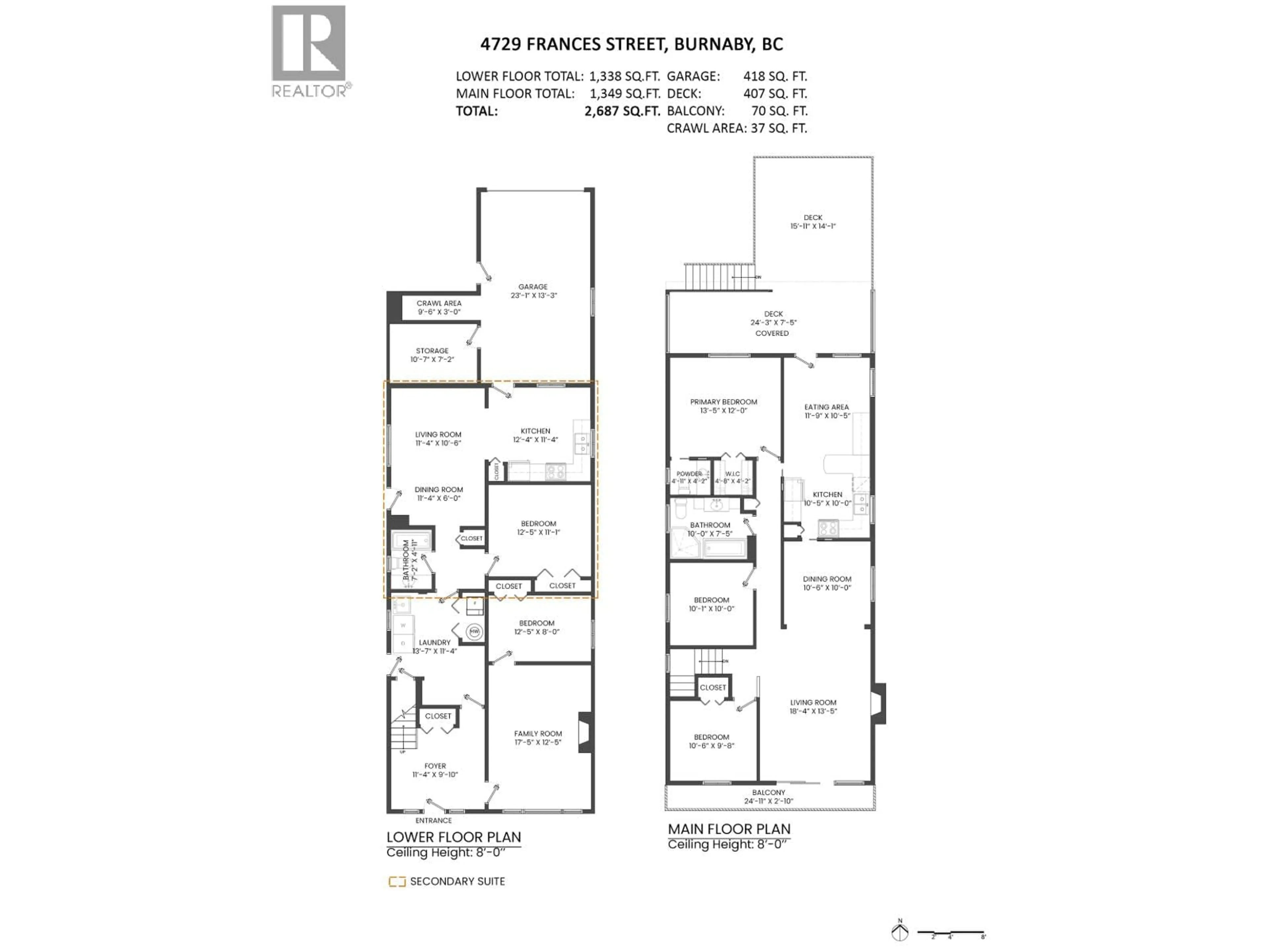 Floor plan for 4729 FRANCES STREET, Burnaby British Columbia V5C2S1