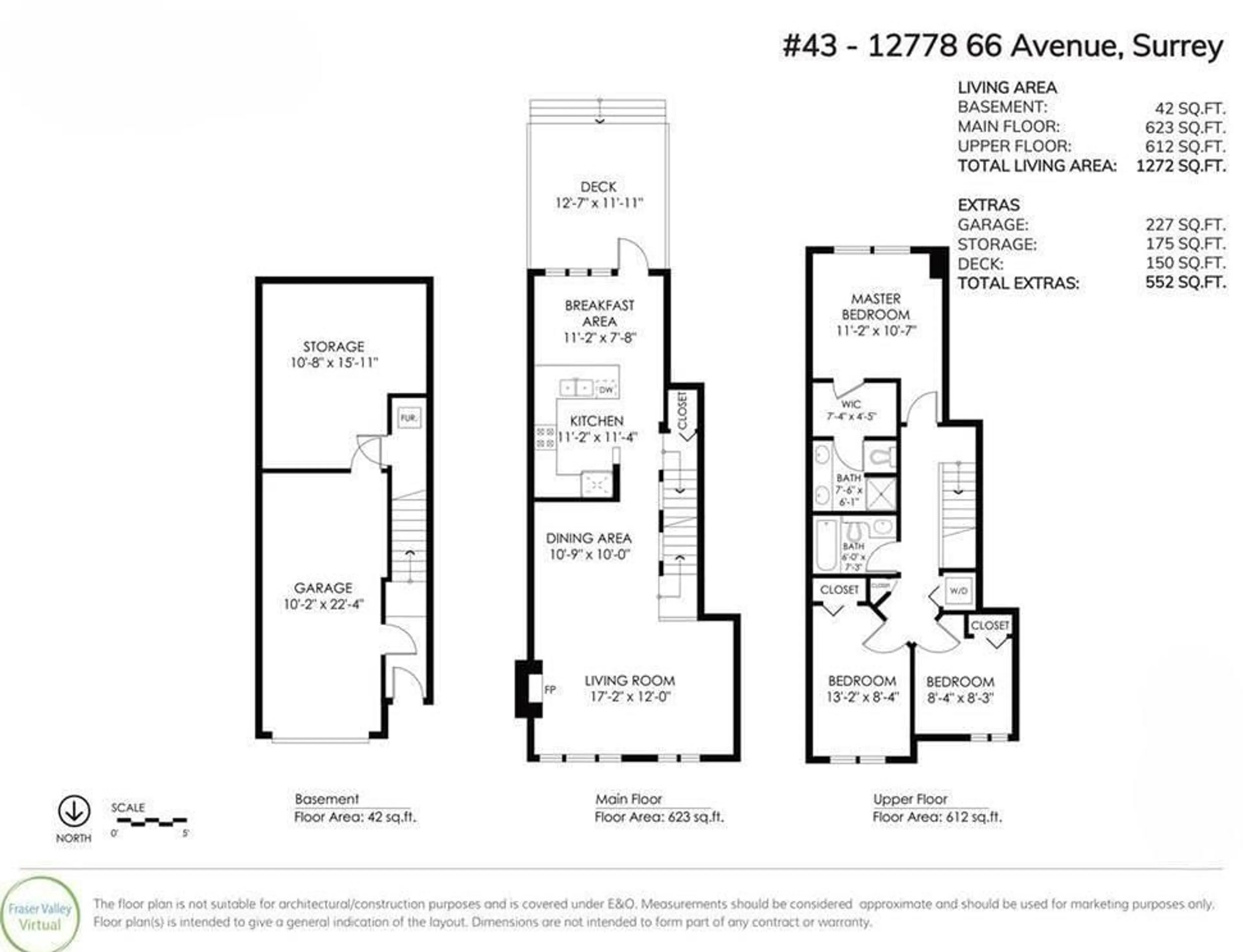 Floor plan for 43 - 12778 66 AVENUE, Surrey British Columbia V3K1K9