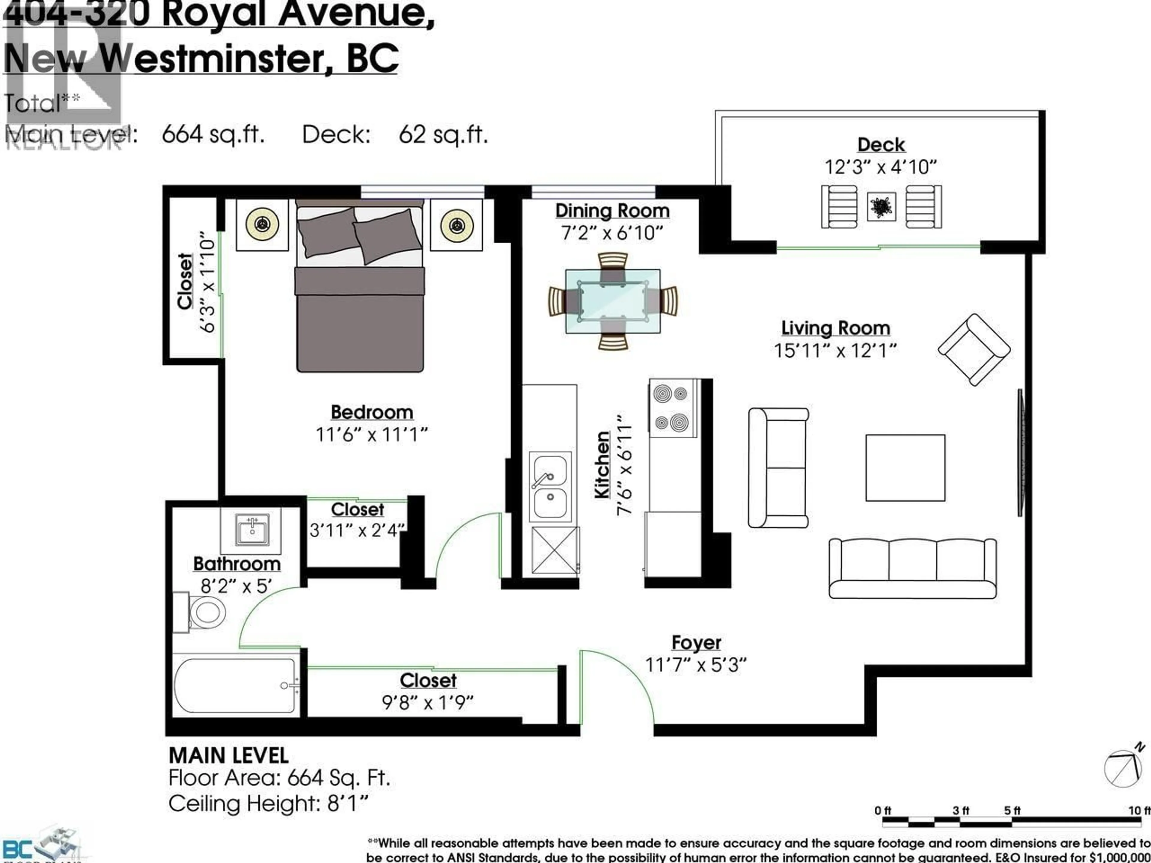 Floor plan for 404 - 320 ROYAL AVENUE, New Westminster British Columbia V3L5C6