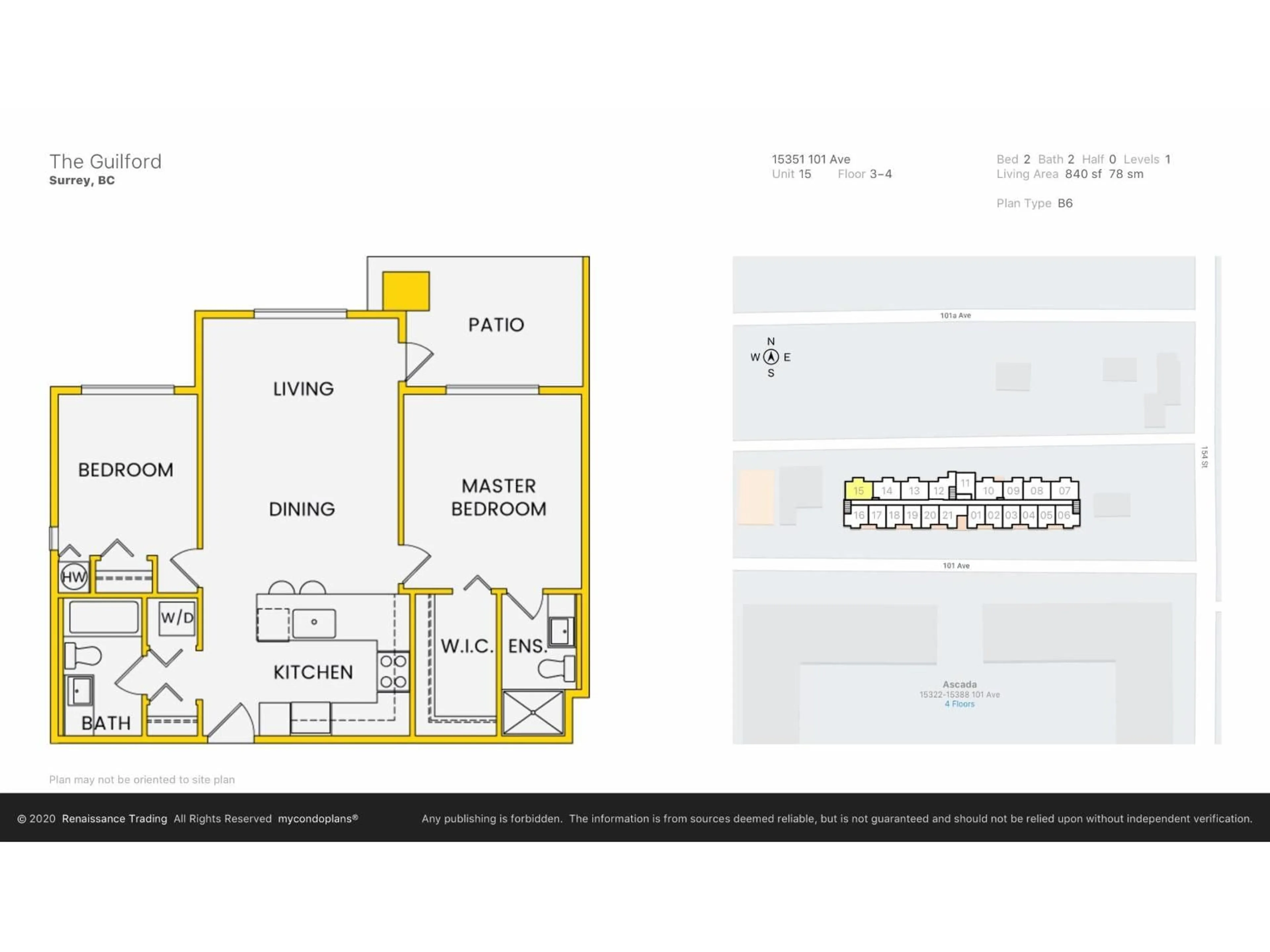 Floor plan for 415 - 15351 101 AVENUE, Surrey British Columbia V3R0G2
