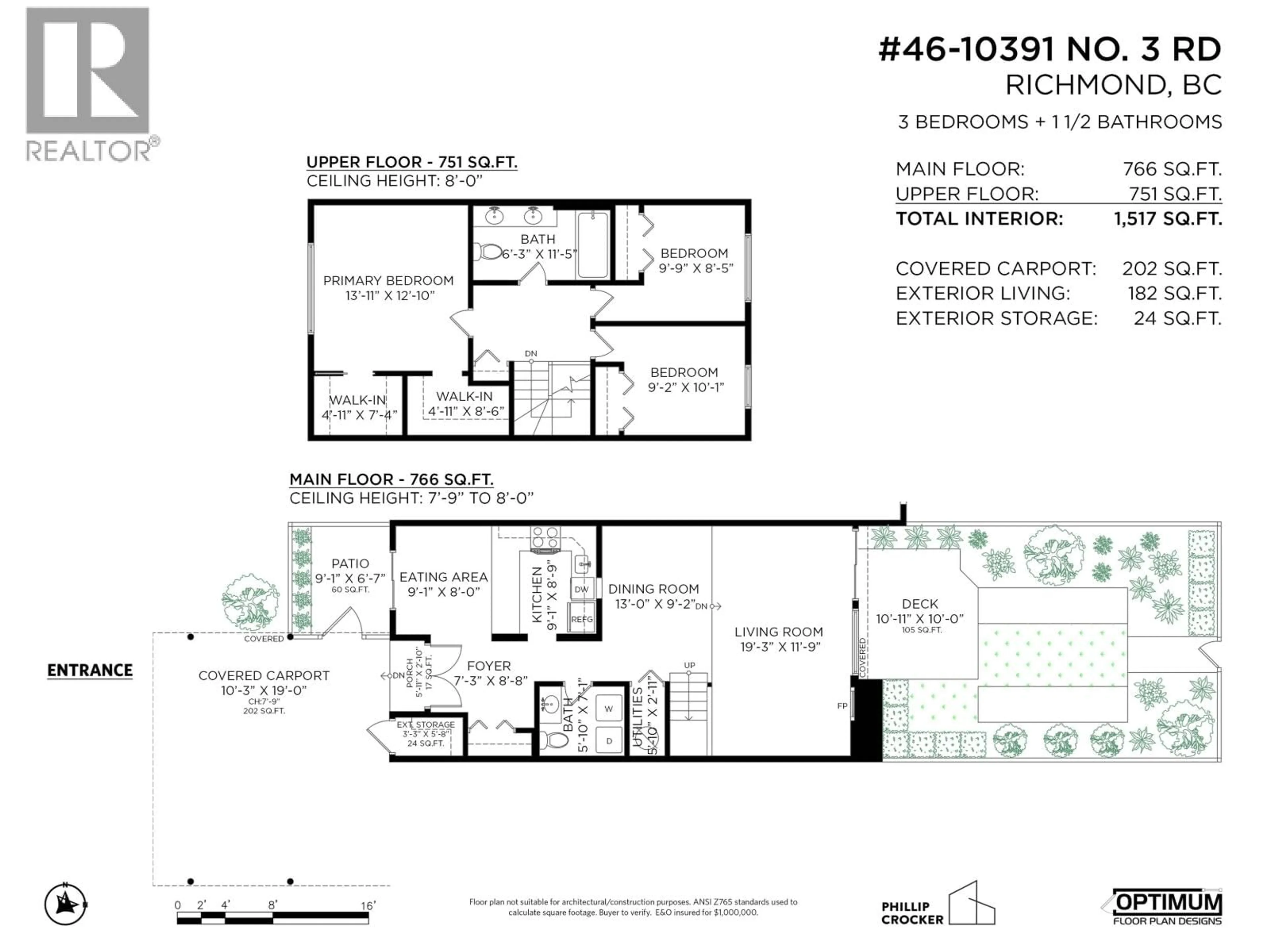 Floor plan for 46 - 10391 NO. 3 ROAD, Richmond British Columbia V7A4V2