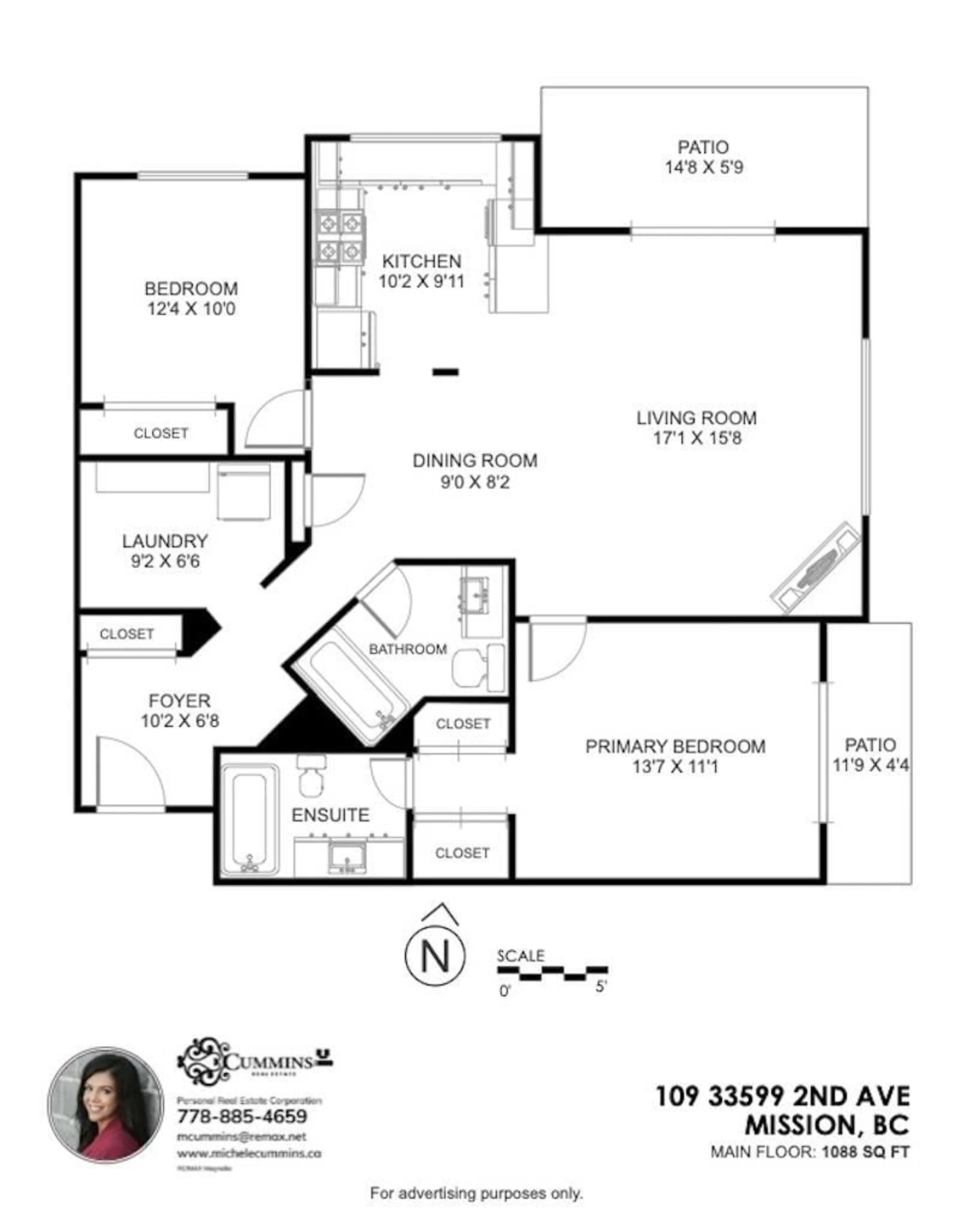 Floor plan for 109 - 33599 2ND AVENUE, Mission British Columbia V2V6J3