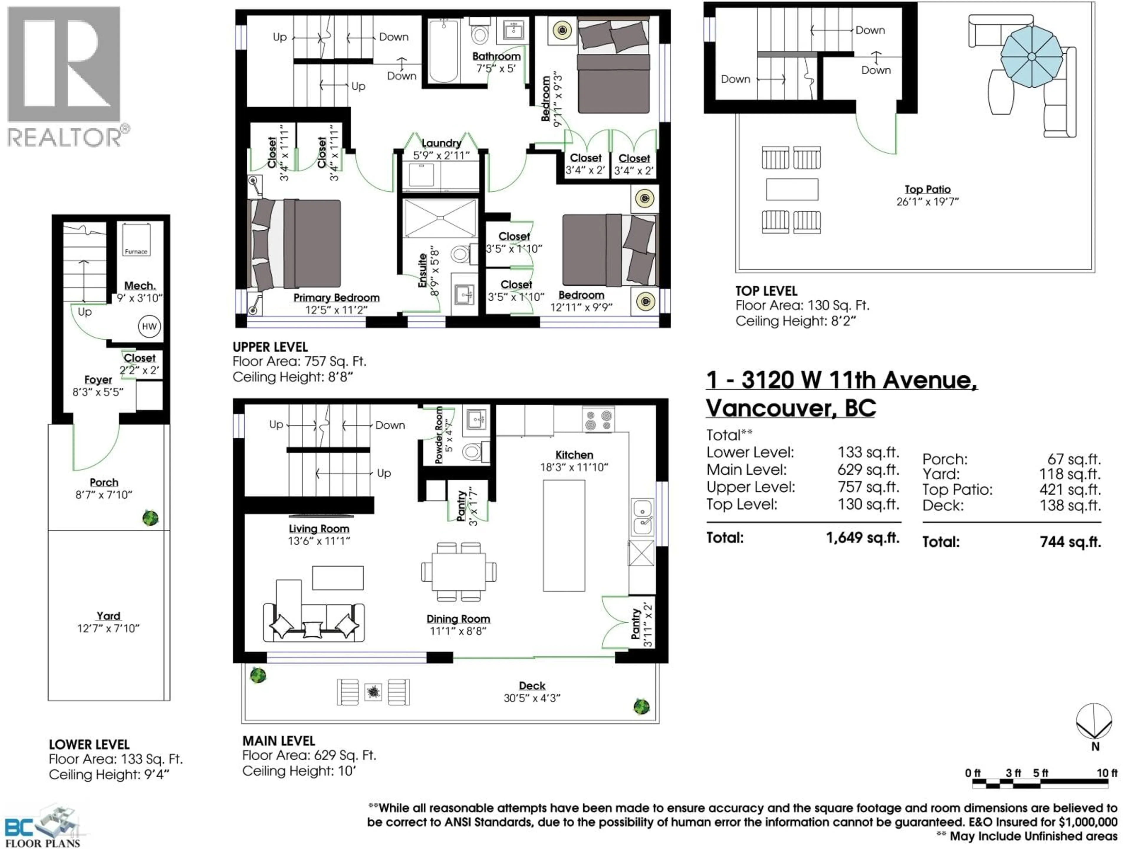 Floor plan for 1 - 3120 11TH AVENUE, Vancouver British Columbia V6K2M7
