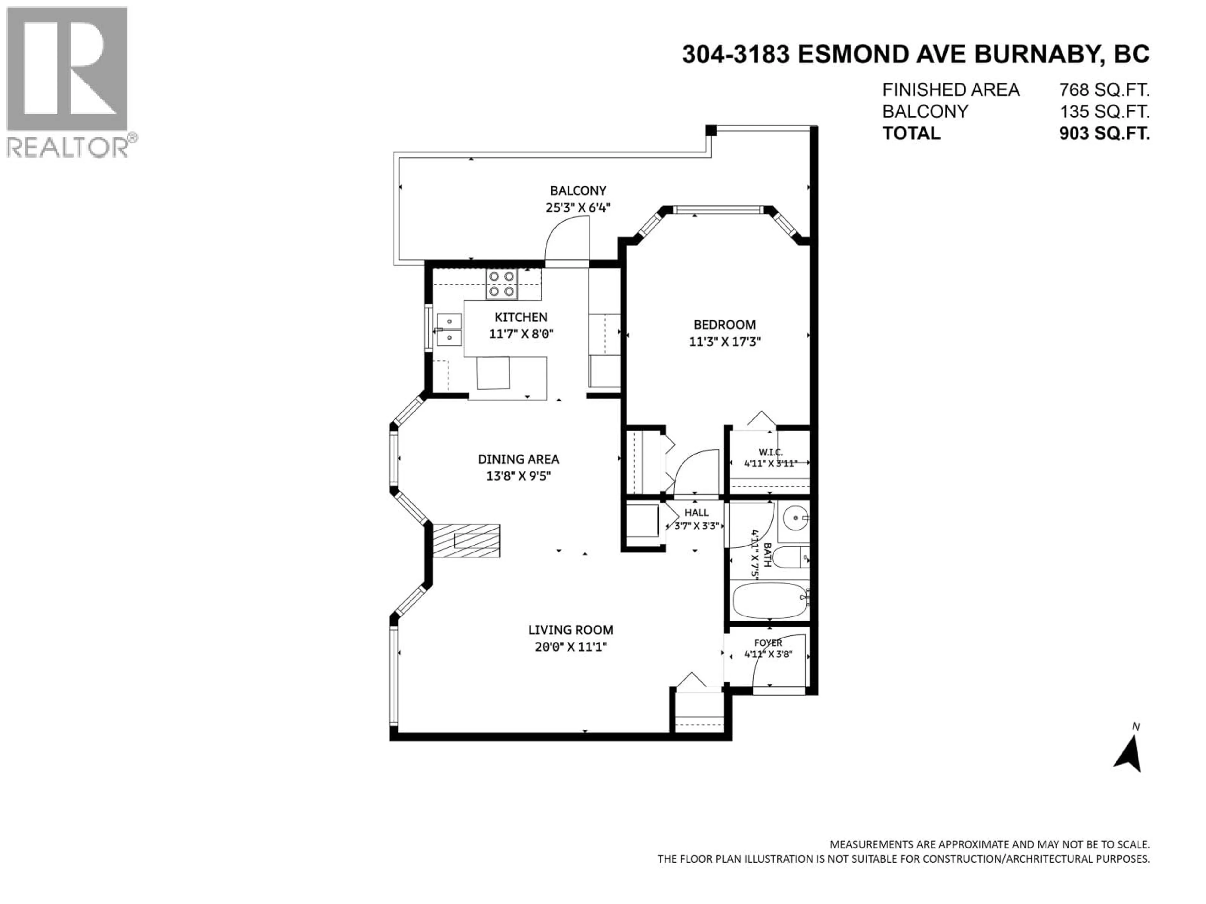 Floor plan for 304 - 3183 ESMOND AVENUE, Burnaby British Columbia V5G4V6