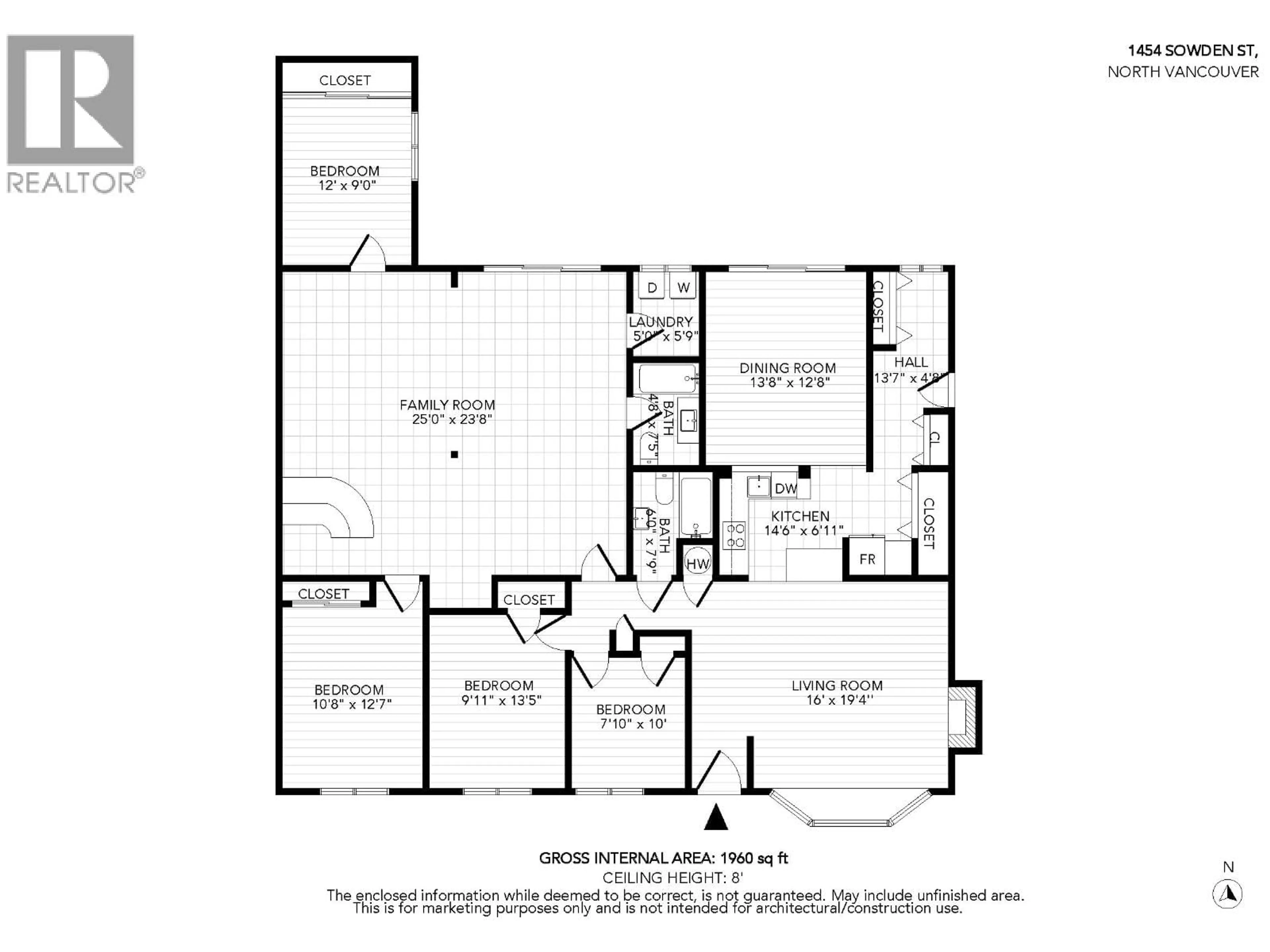 Floor plan for 1454 SOWDEN STREET, North Vancouver British Columbia V7P1M1