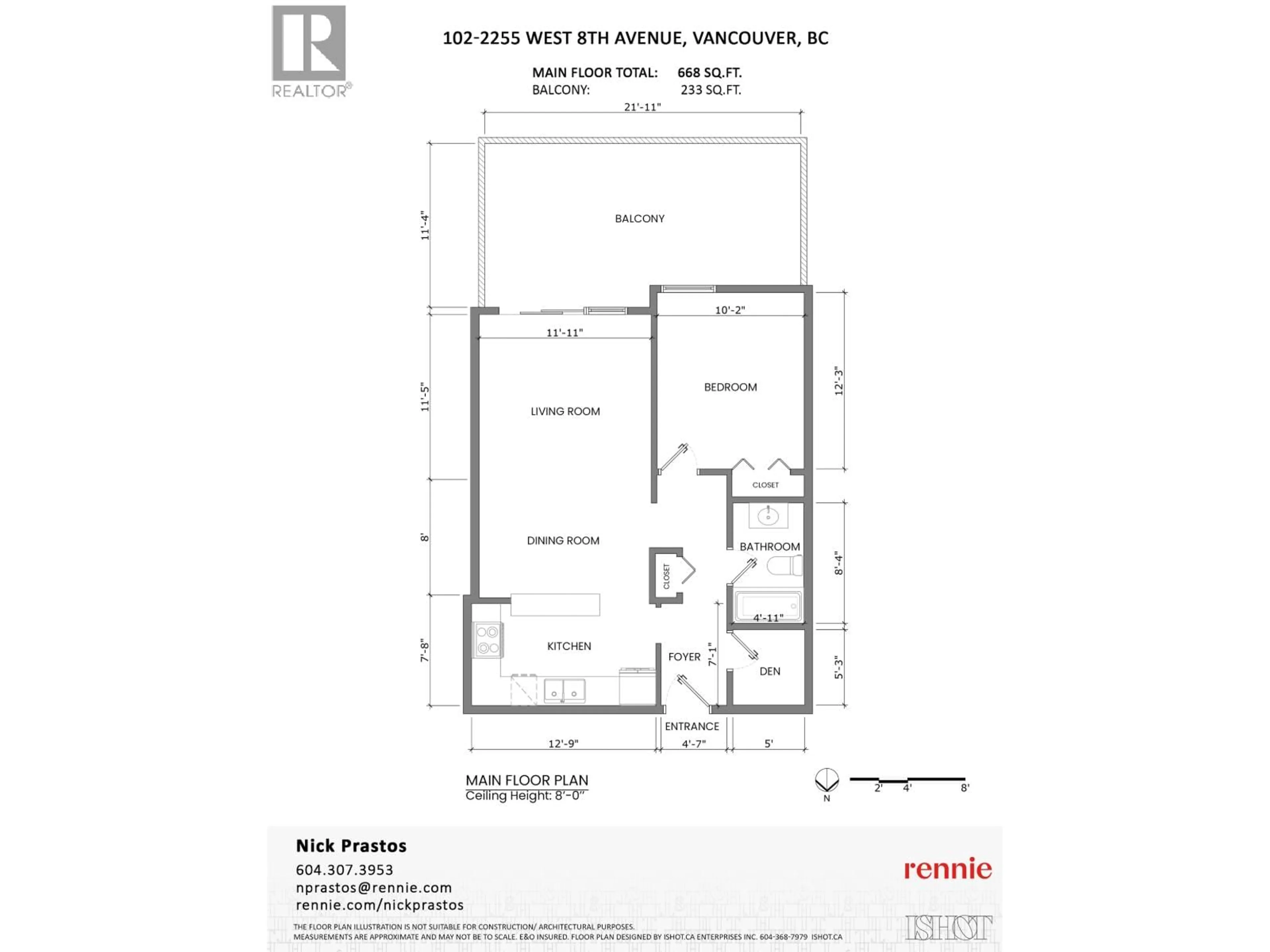Floor plan for 102 - 2255 8TH AVENUE, Vancouver British Columbia V6K2A6