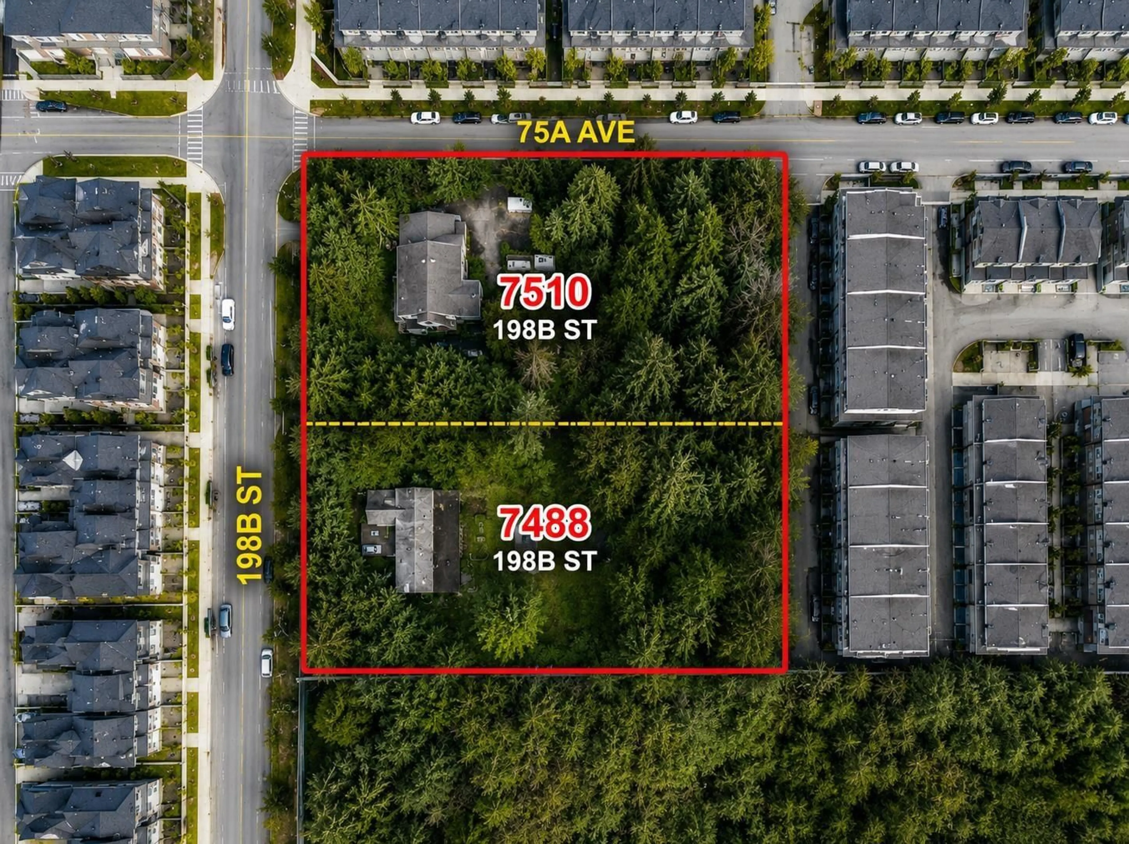 A pic from outside/outdoor area/front of a property/back of a property/a pic from drone, street for 7510 198B STREET, Langley British Columbia V2Y1S1