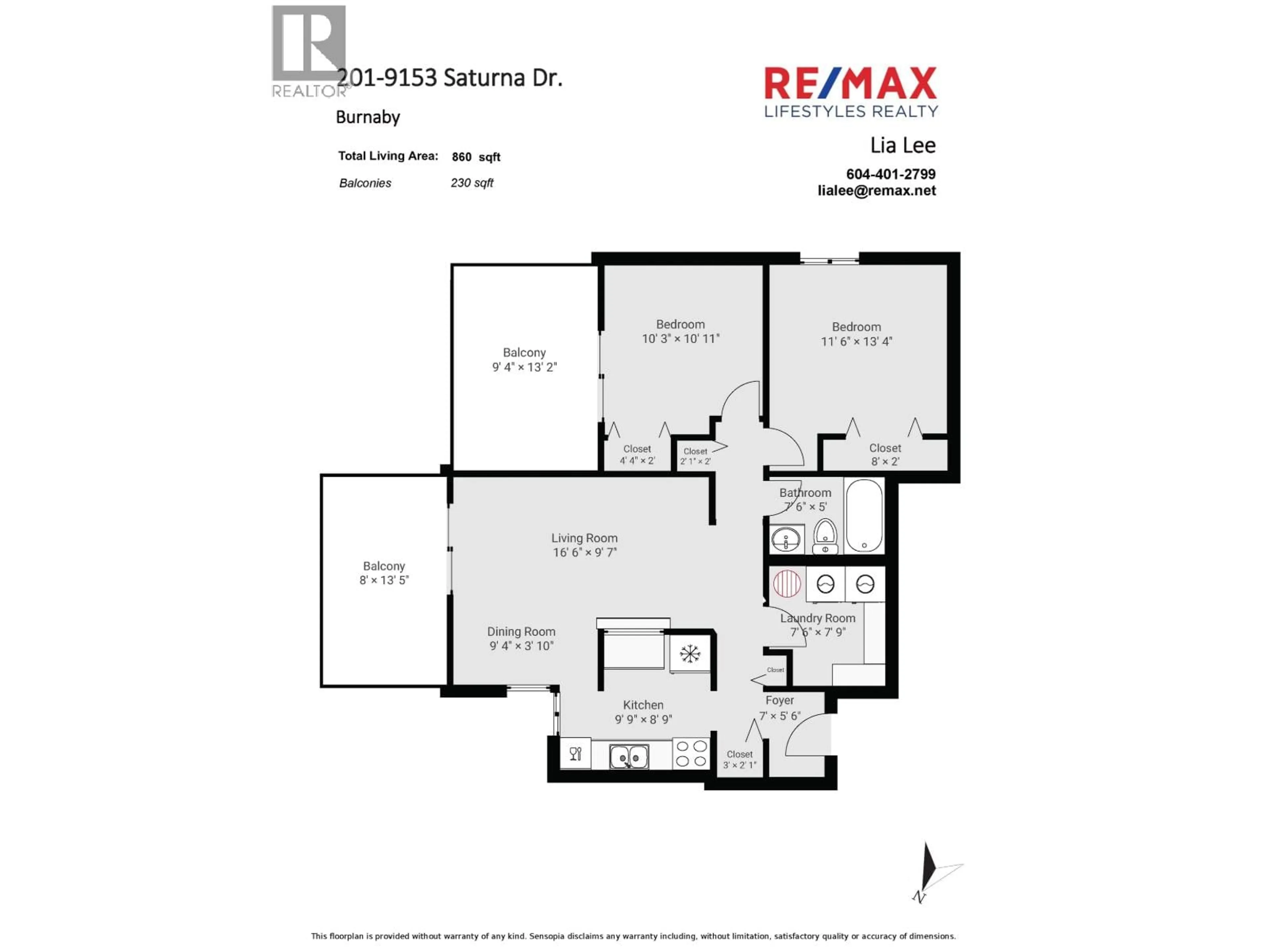 Floor plan for 201 - 9153 SATURNA DRIVE, Burnaby British Columbia V3J7K1