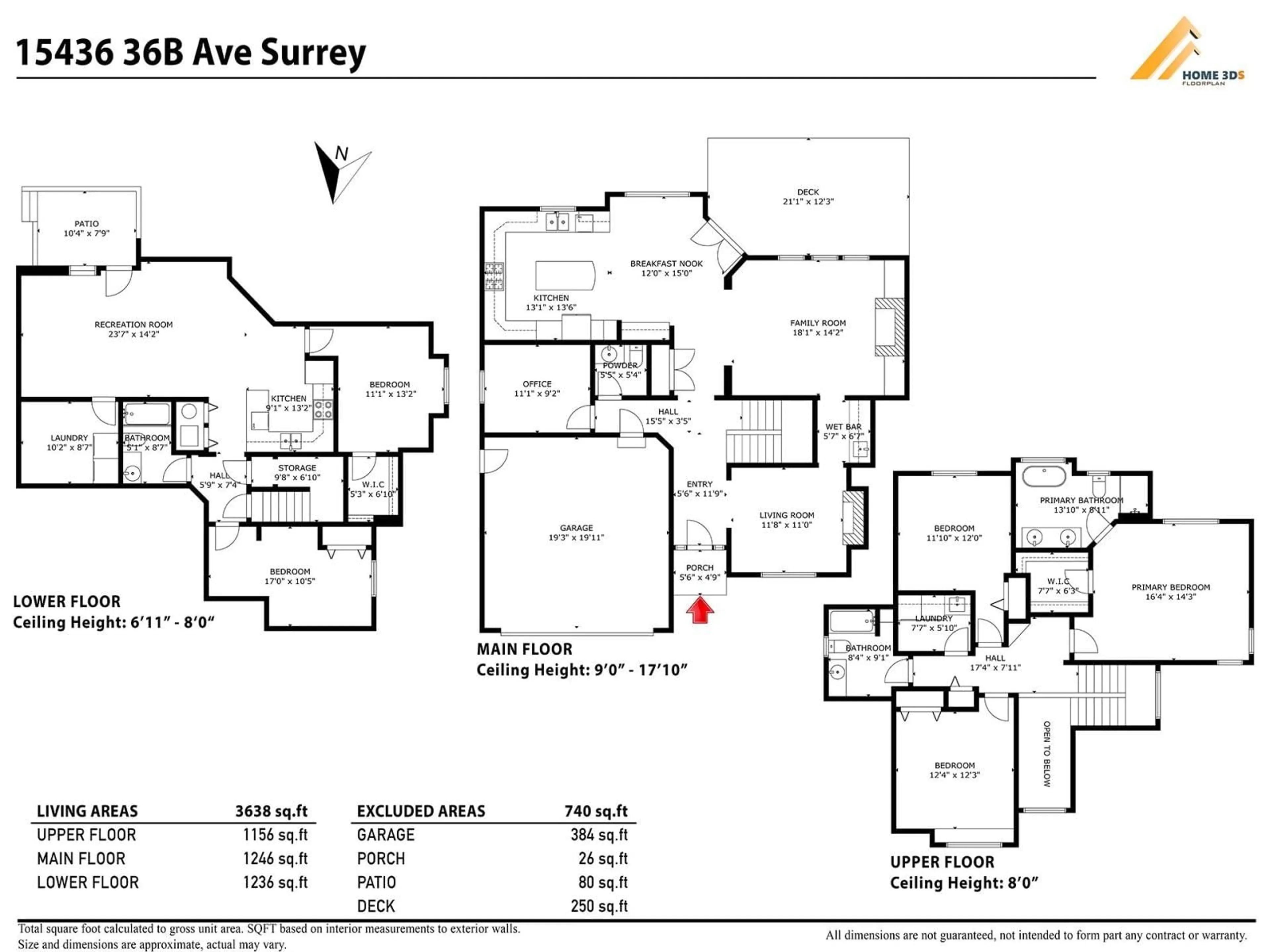 Floor plan for 15436 36B AVENUE, Surrey British Columbia V3Z0H3