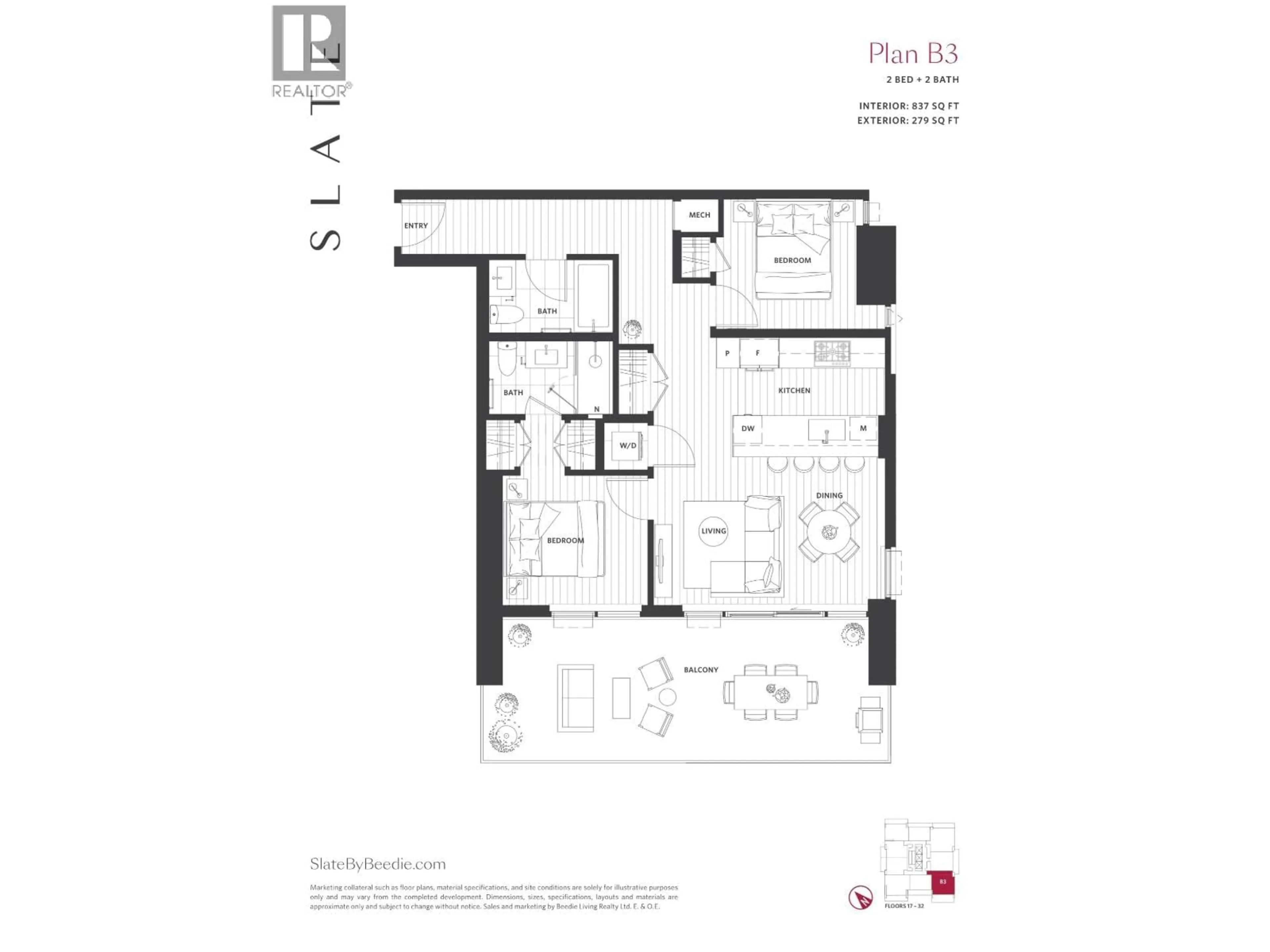 Floor plan for 1506 - 2135 SPRINGER AVENUE, Burnaby British Columbia V5B0C1