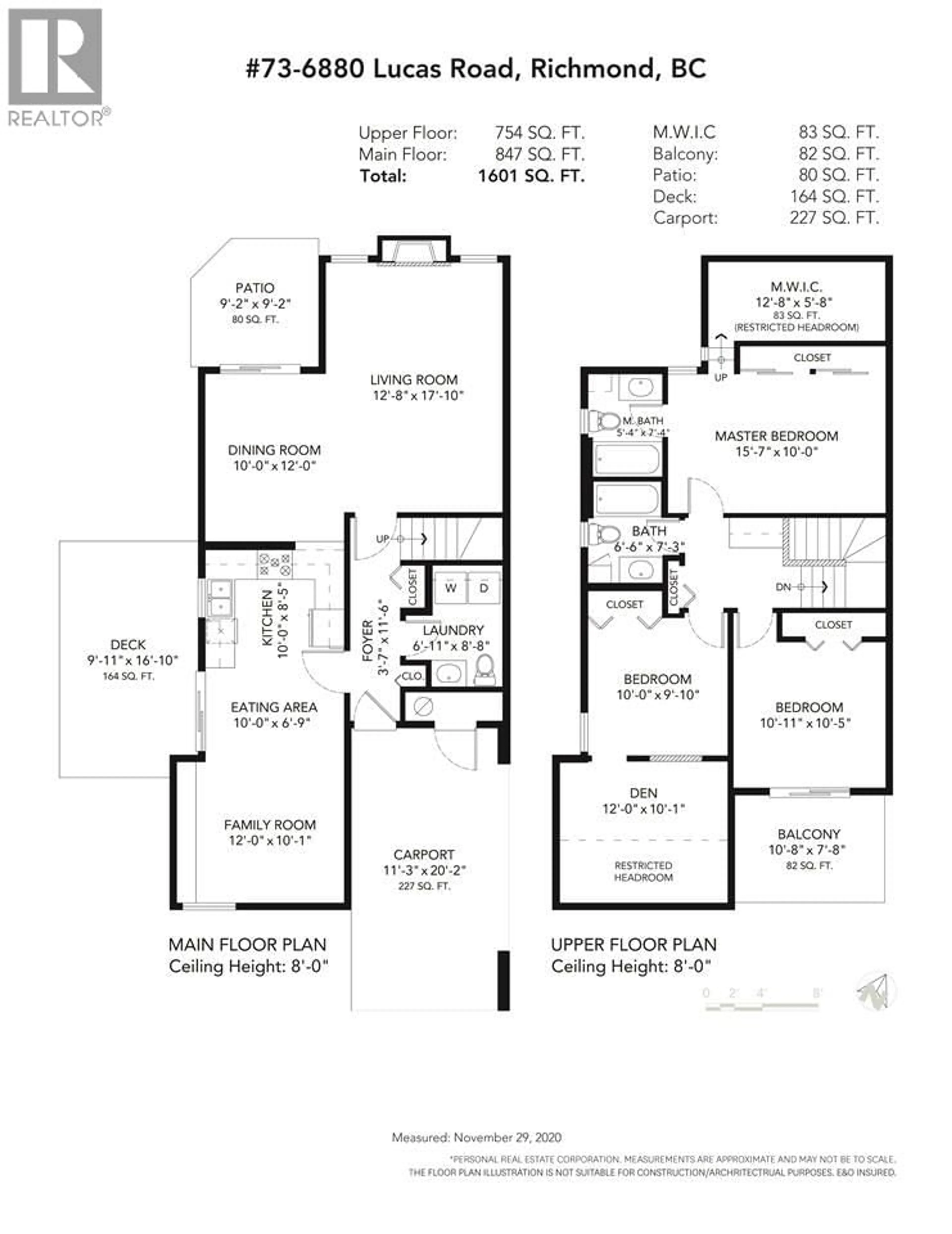 Floor plan for 73 - 6880 LUCAS ROAD, Richmond British Columbia V7C4T8
