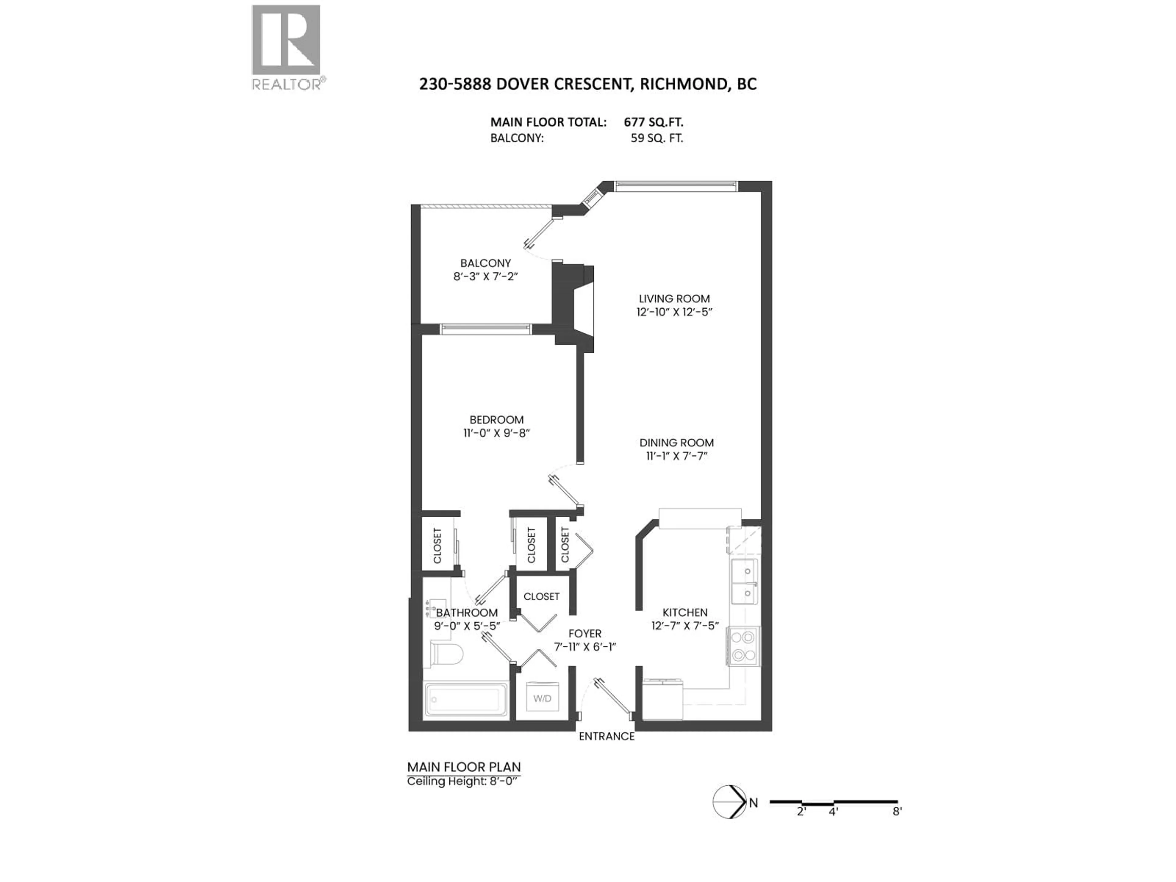 Floor plan for 230 - 5888 DOVER CRESCENT, Richmond British Columbia V7C5R9