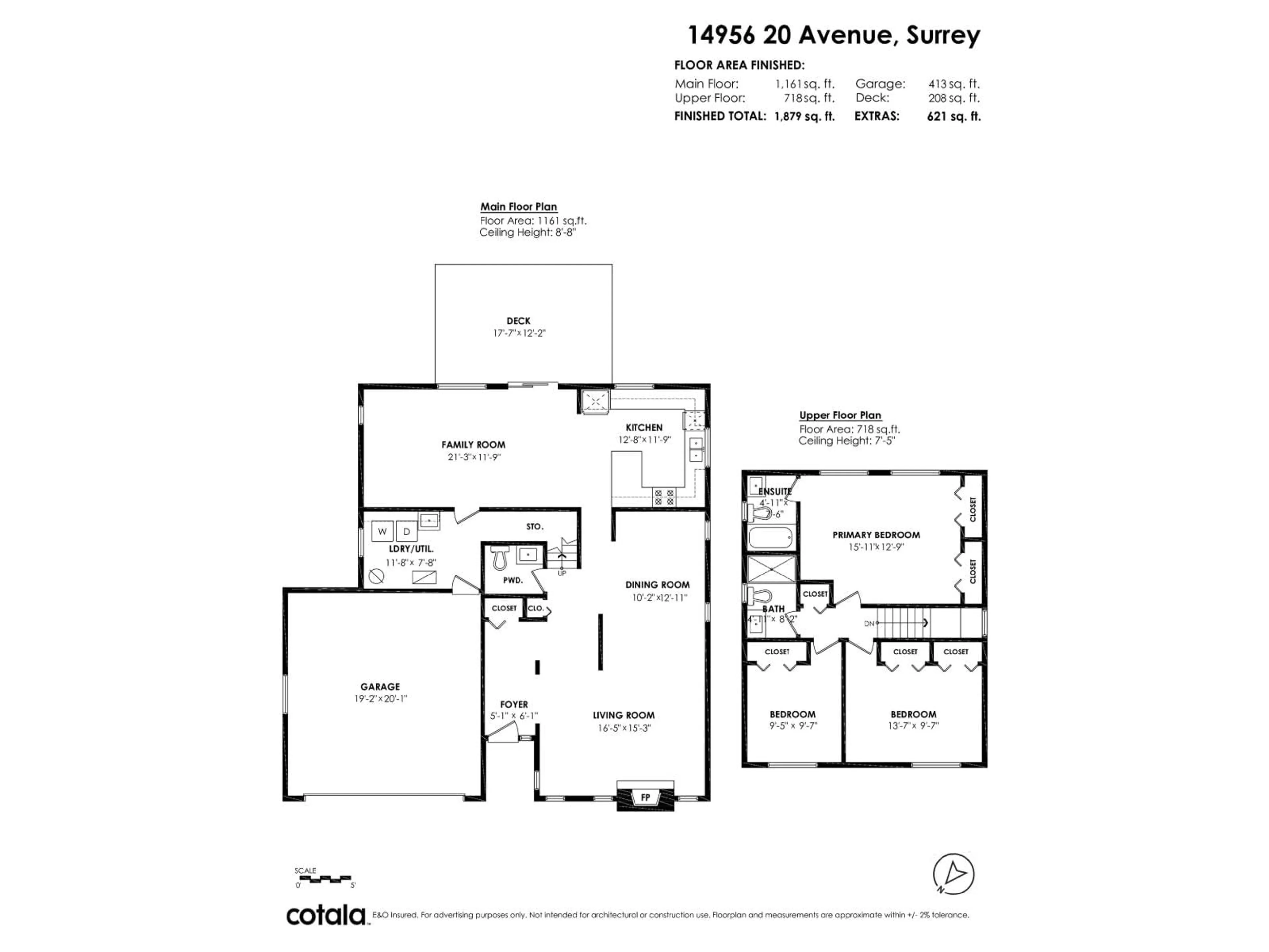 Floor plan for 14956 20 AVENUE, Surrey British Columbia V4A6T8
