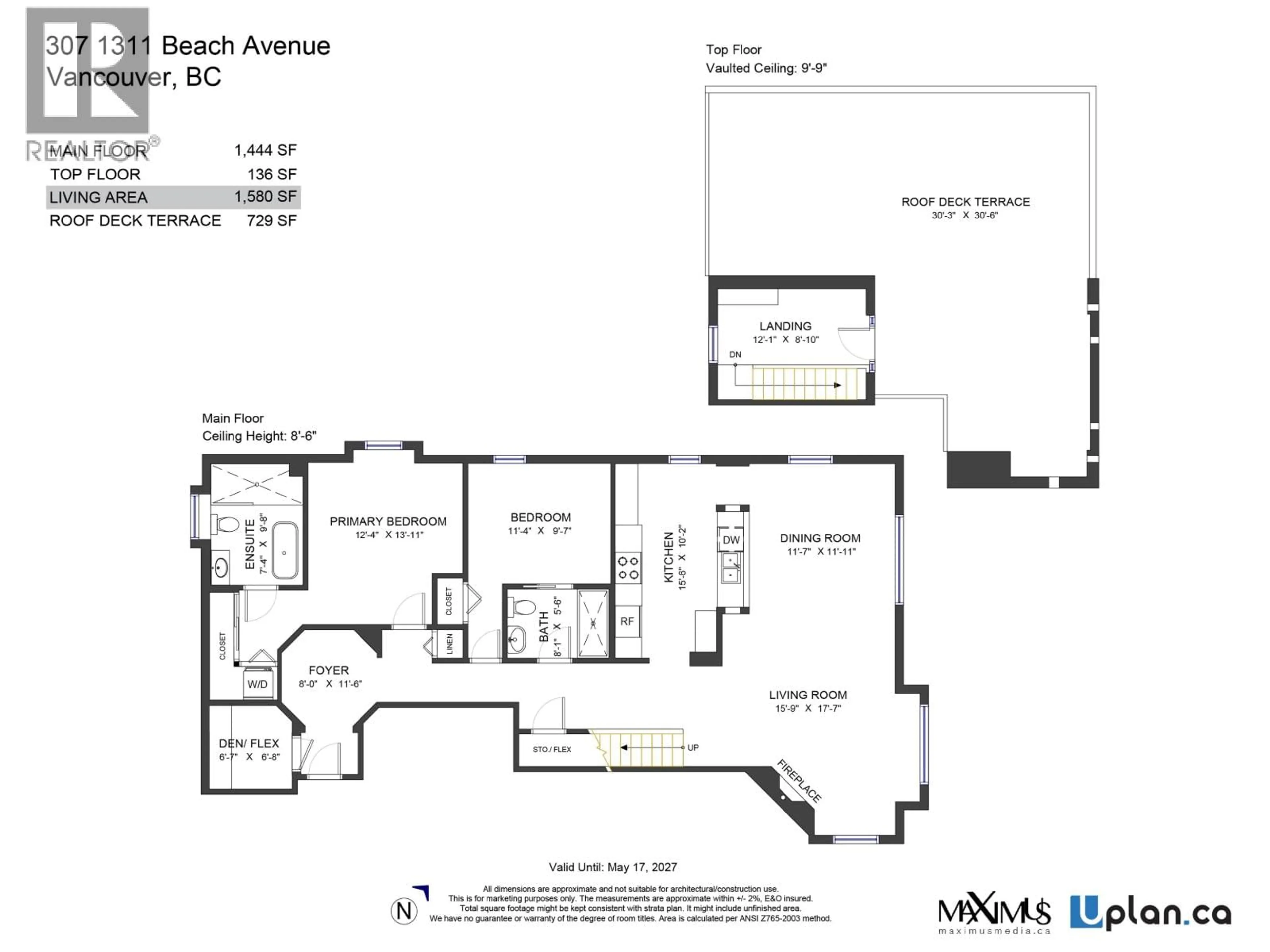 Floor plan for 307 - 1311 BEACH AVENUE, Vancouver British Columbia V6E1V6