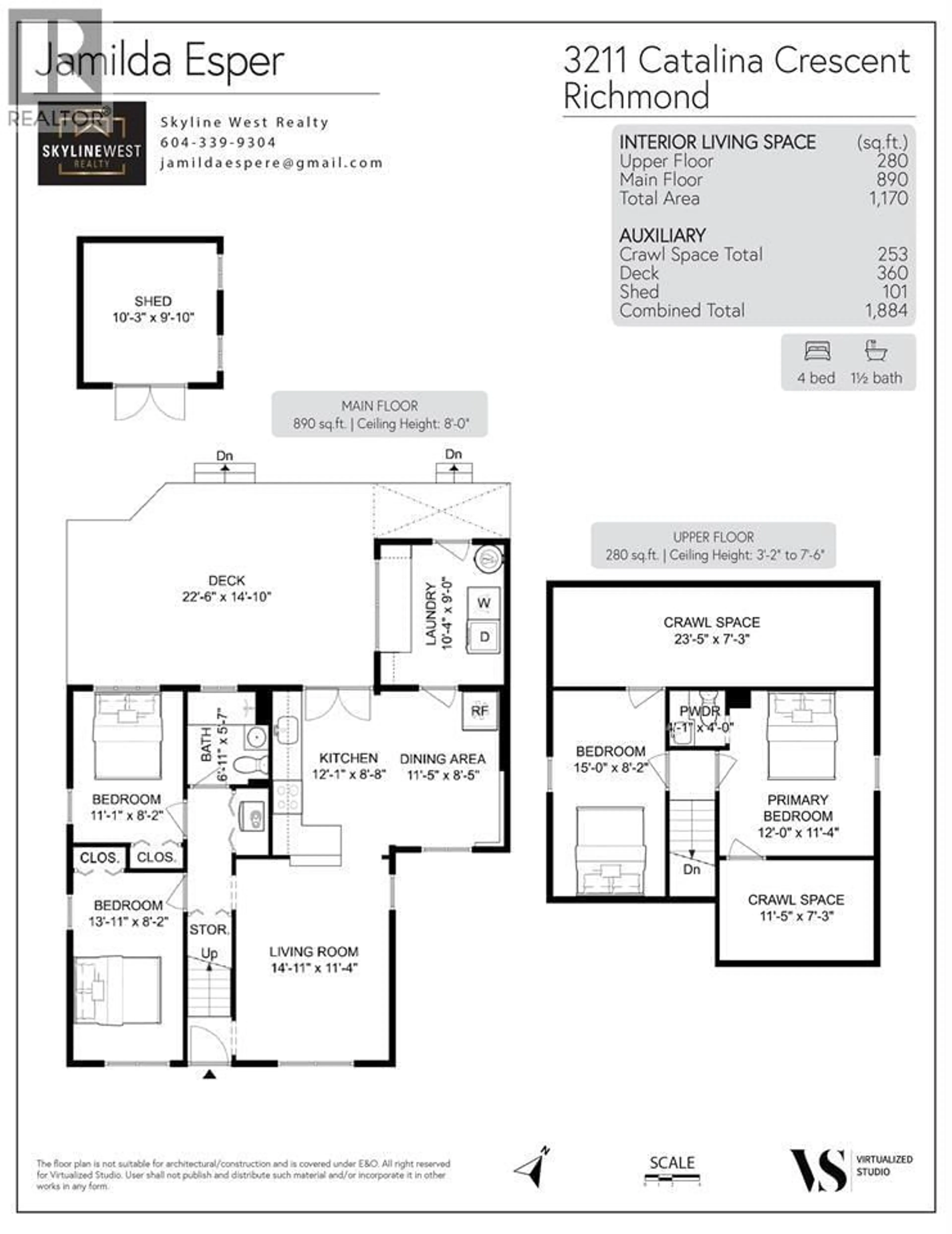 Floor plan for 3211 CATALINA CRESCENT, Richmond British Columbia V7B1E3