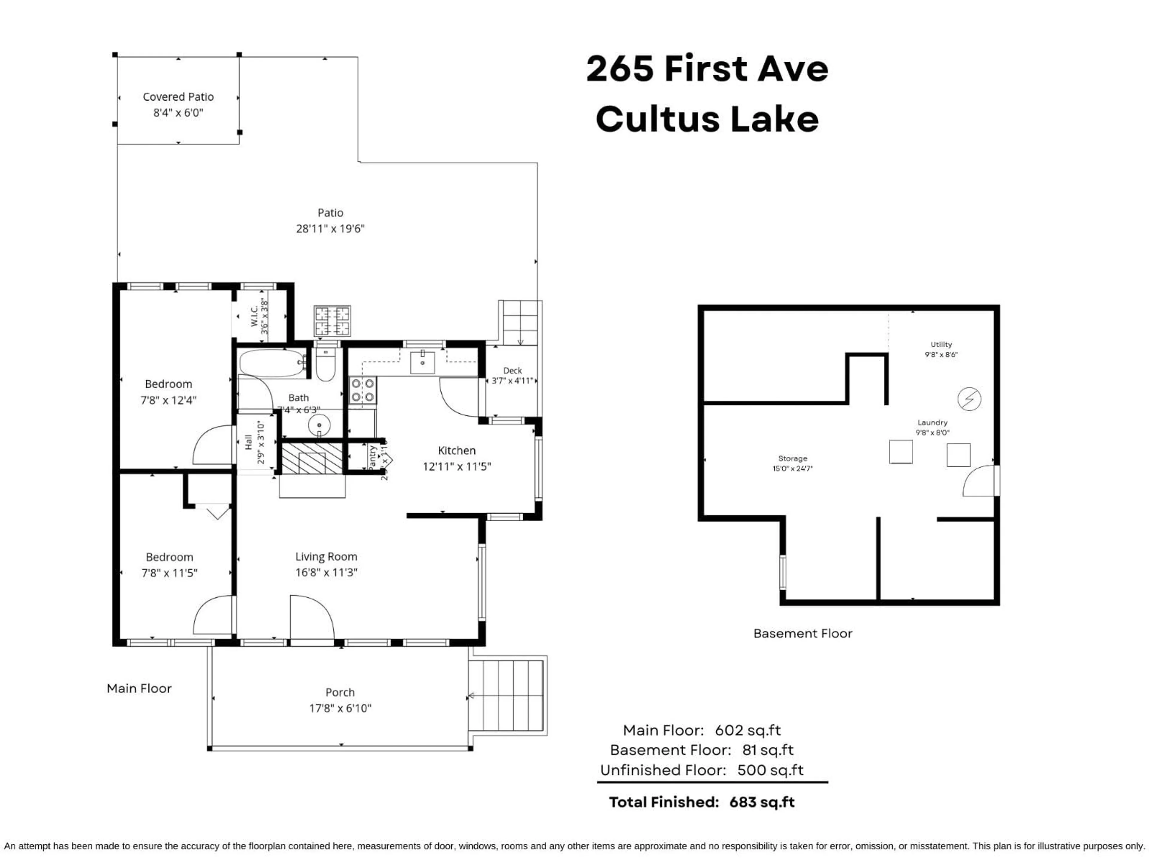 Floor plan for 265 FIRST AVENUE, Cultus Lake British Columbia V2R4Z4