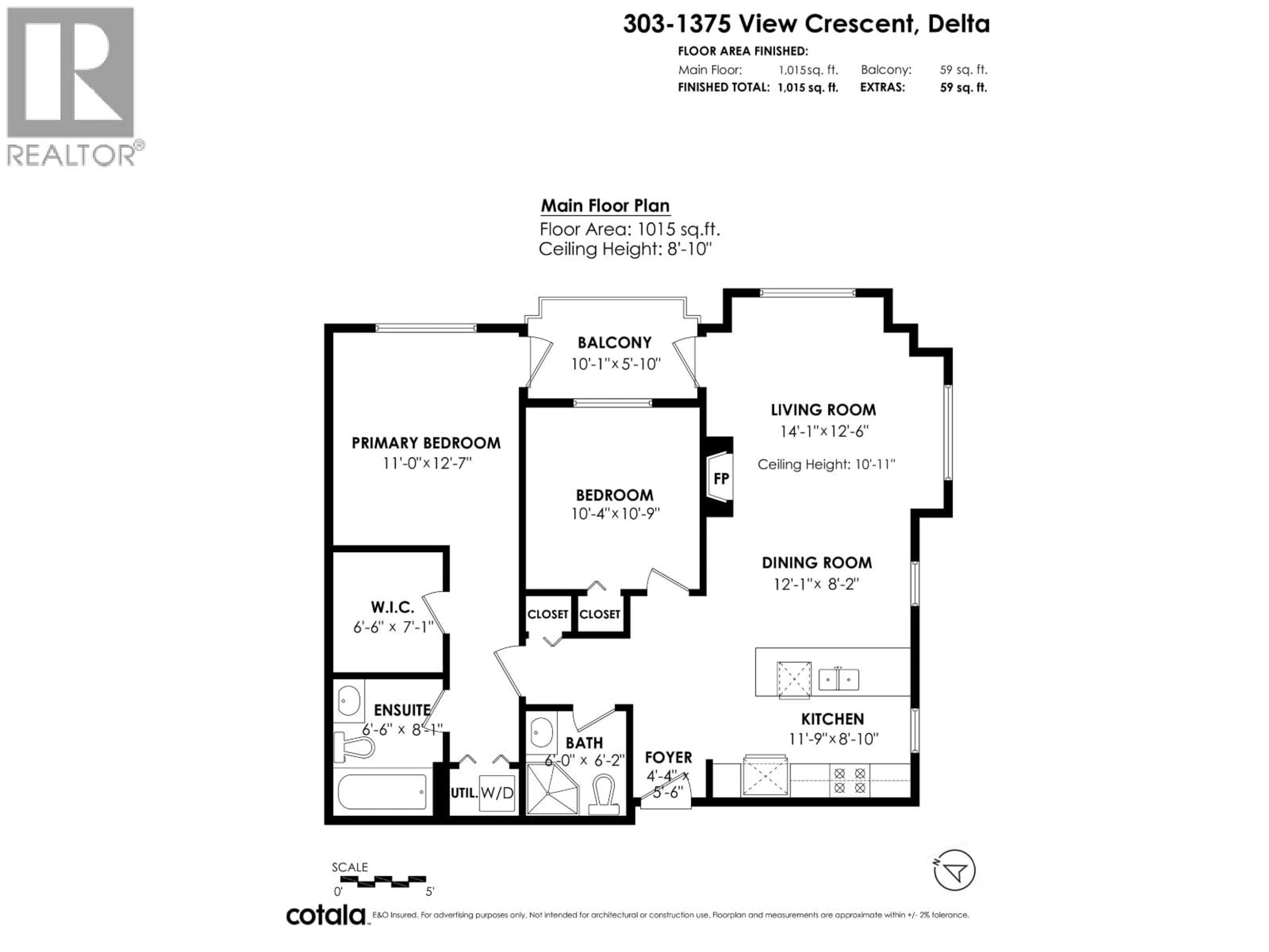 Floor plan for 303 - 1375 VIEW CRESCENT, Delta British Columbia V4L0A3