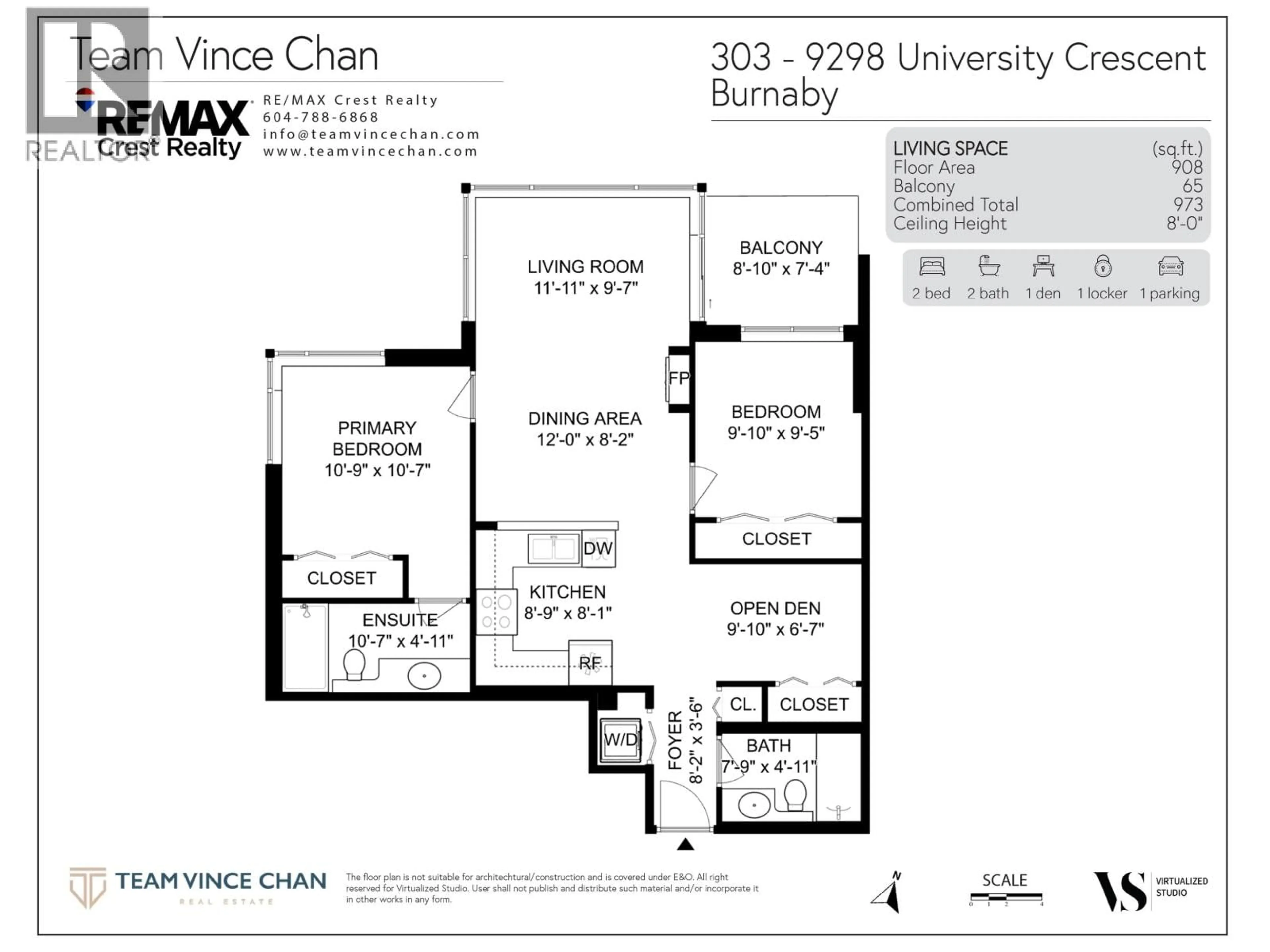 Floor plan for 303 - 9298 UNIVERSITY CRESCENT, Burnaby British Columbia V5A4X8