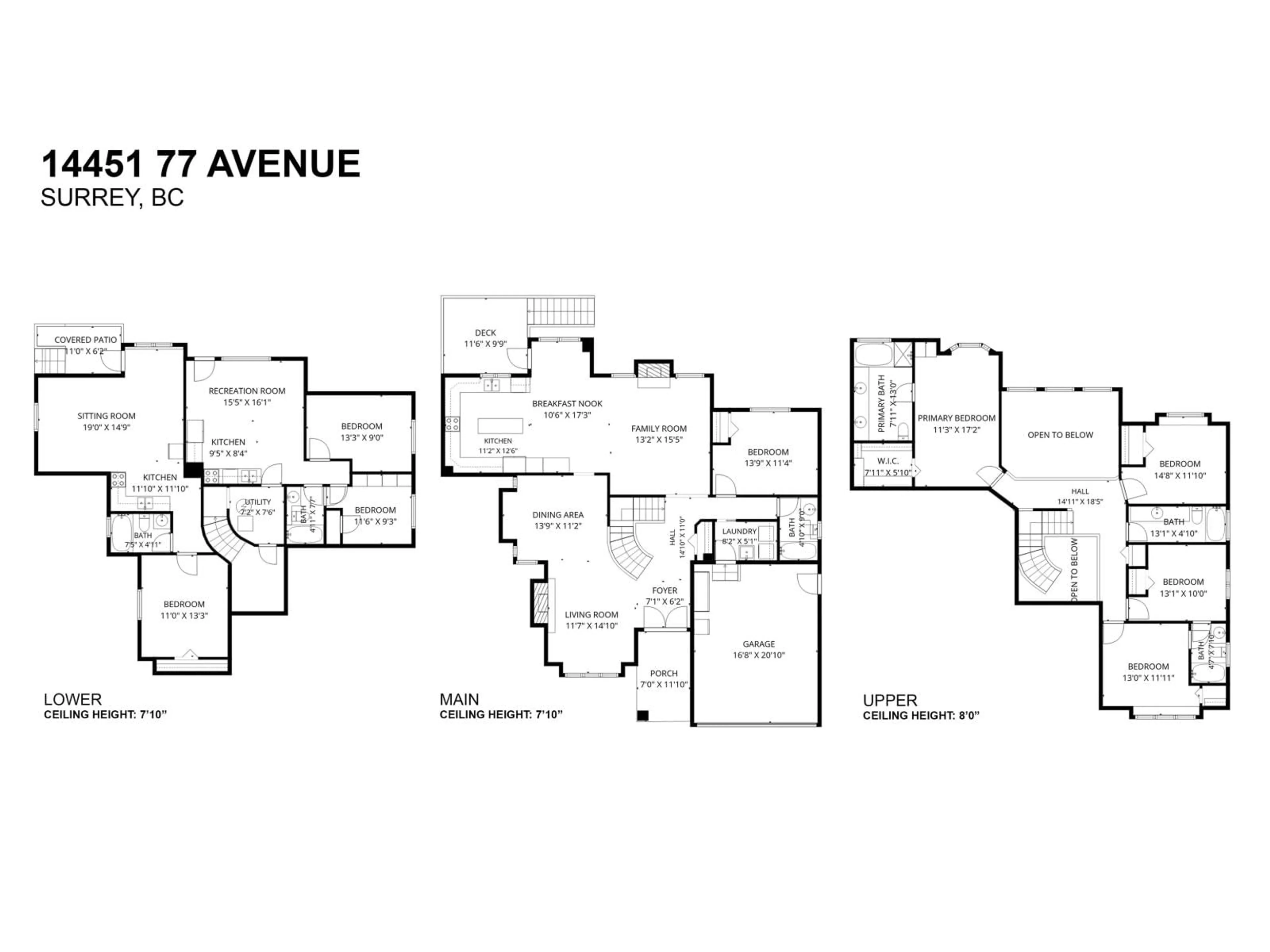 Floor plan for 14451 77 AVENUE, Surrey British Columbia V3S9K8