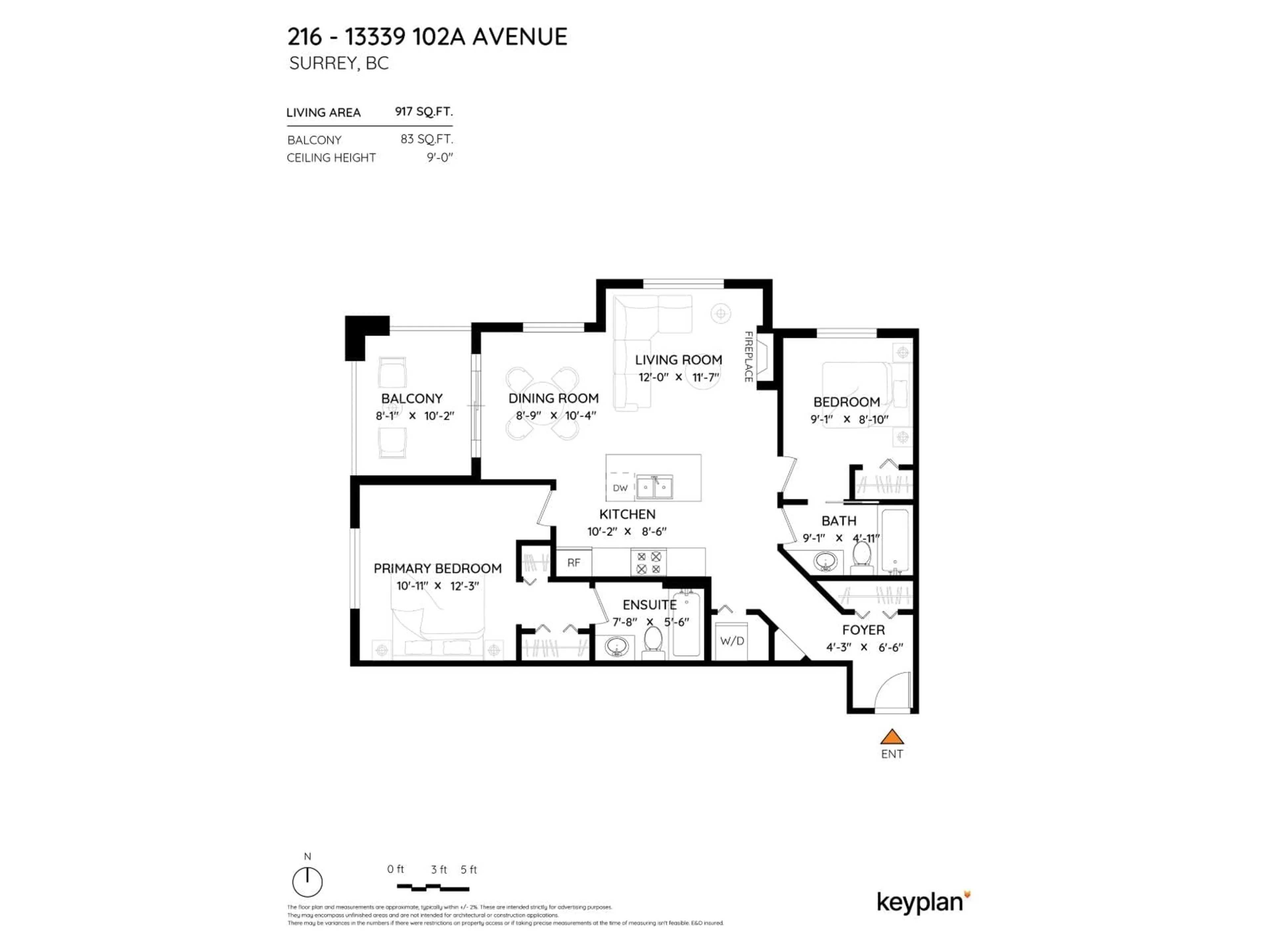 Floor plan for 216 - 13339 102A AVENUE, Surrey British Columbia V3T0C5